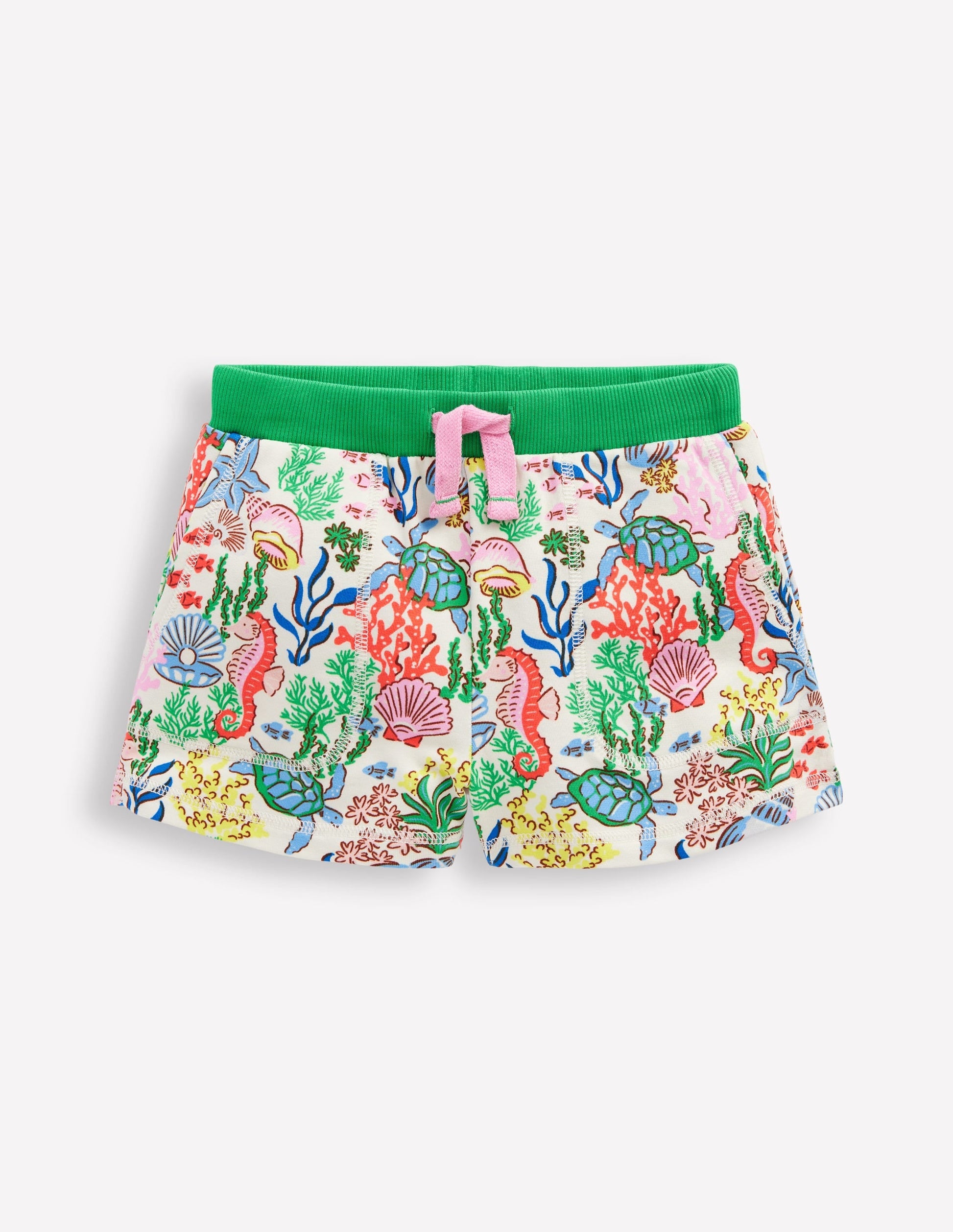 Printed Jersey Shorts-Multi Coral Cove-1