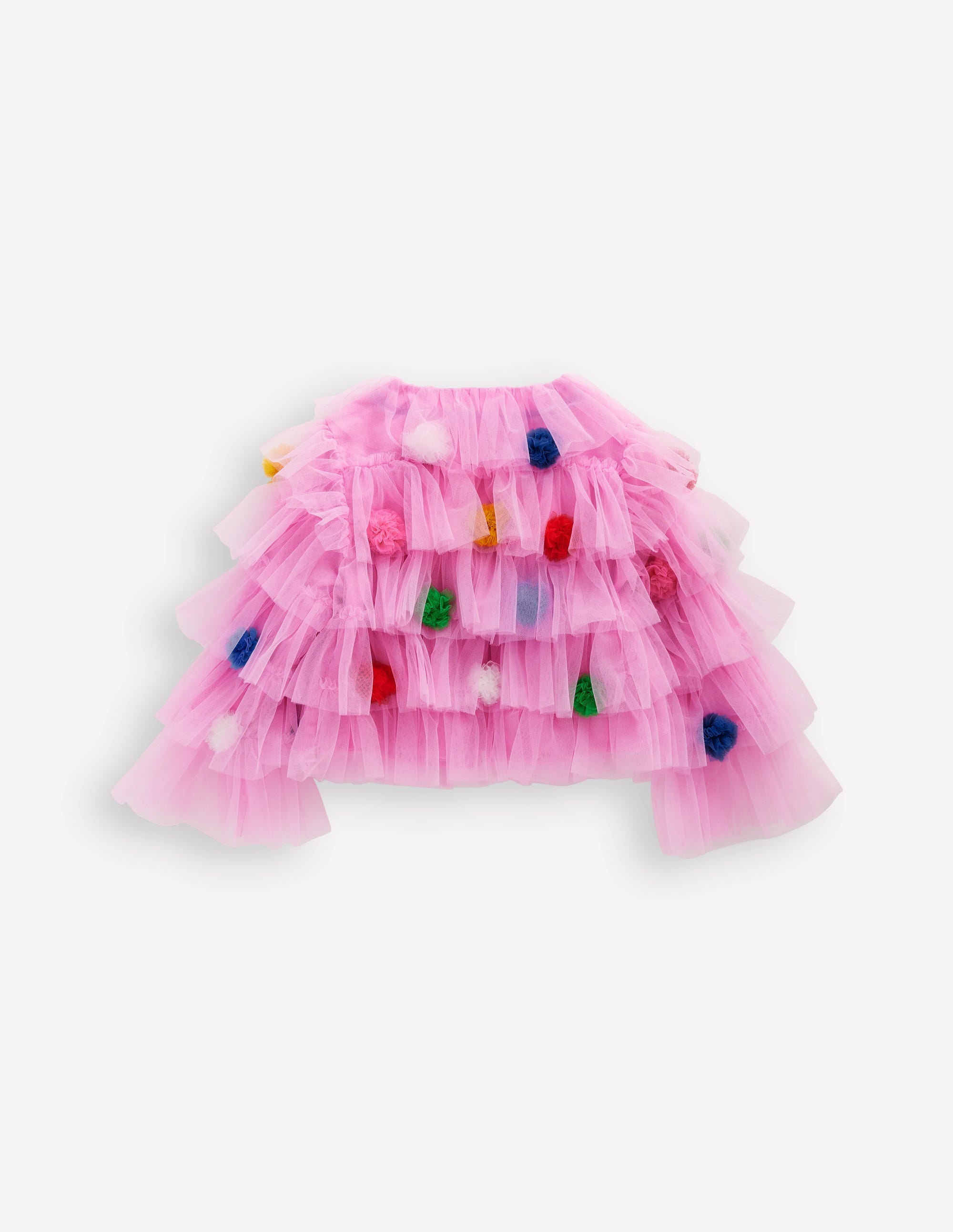 Tiered Tulle Jacket-Pink Poms - Image 2