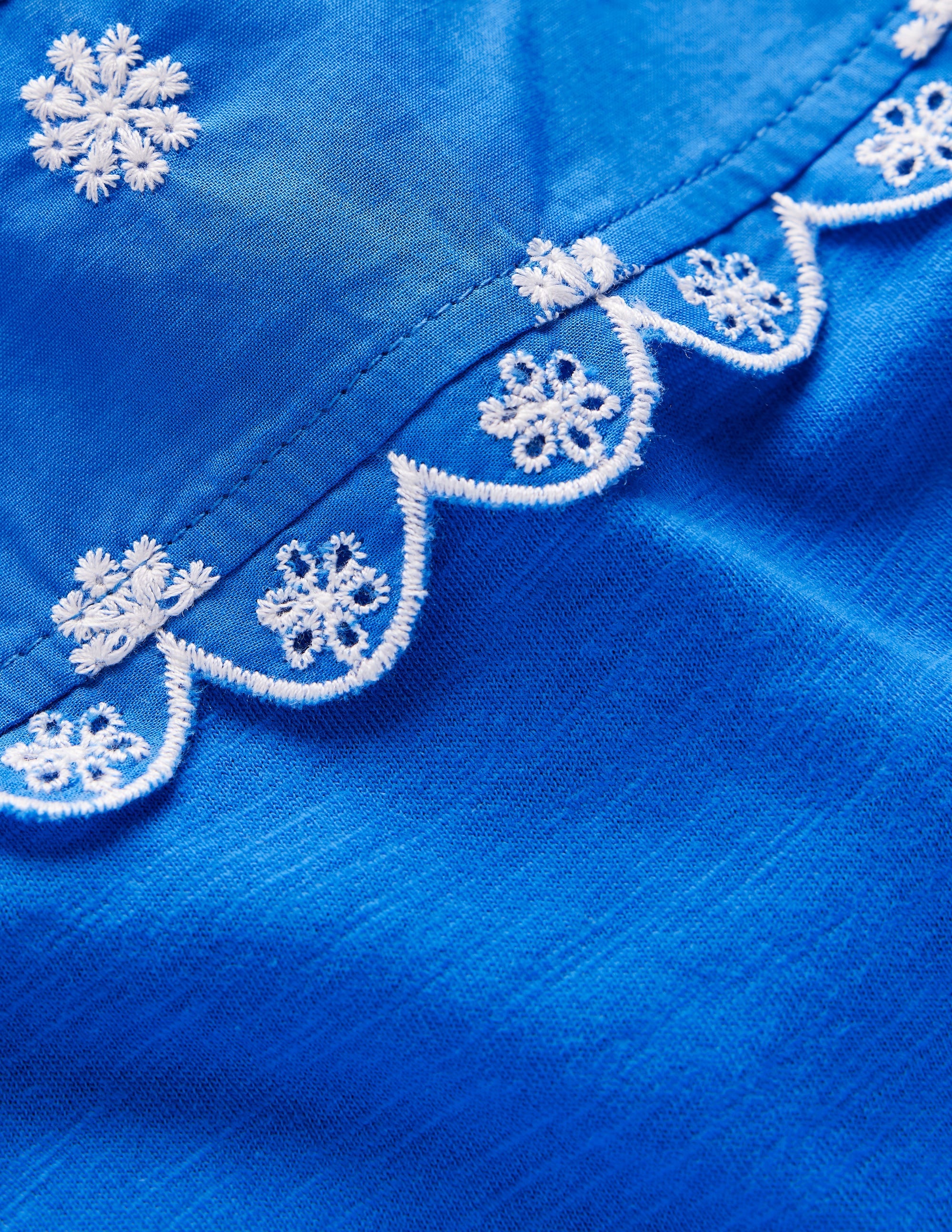Broderie Sleeve Tee-Kingfisher Blue - Image 3