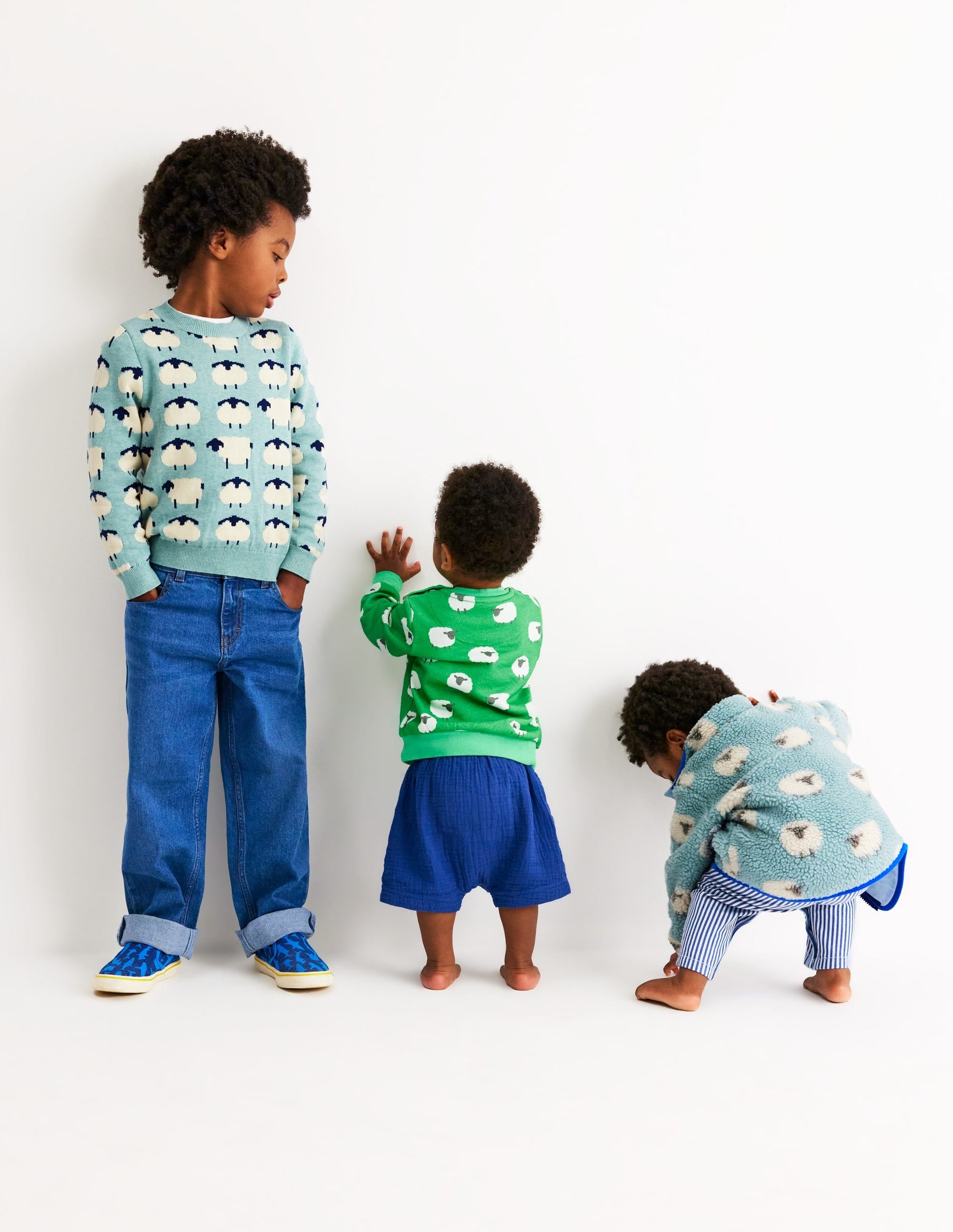 Borg Fleece-Vintage Blue Sheep-6