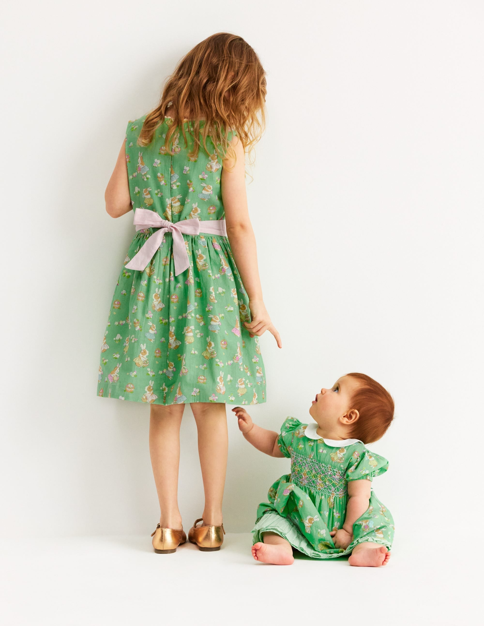 Traditional Smock Dress-Green Guineas - Image 4