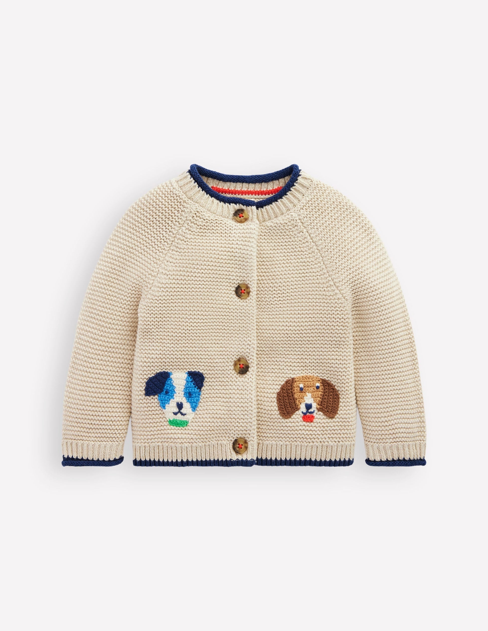 Novelty logo Cardigan-Oatmeal Marl Pets-1