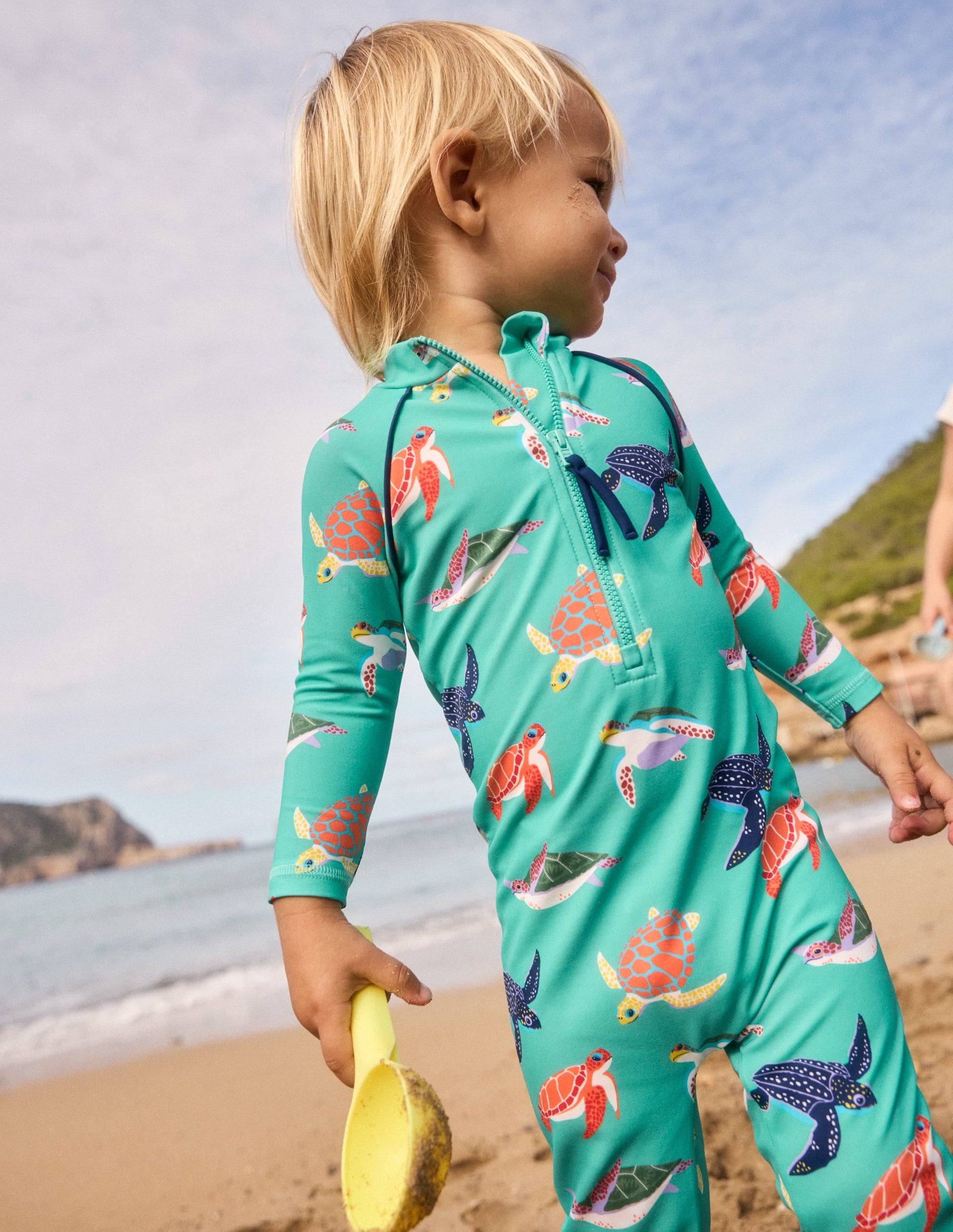 Fun Sun Safe Surfsuit-Aquamarine Blue Turtles-1