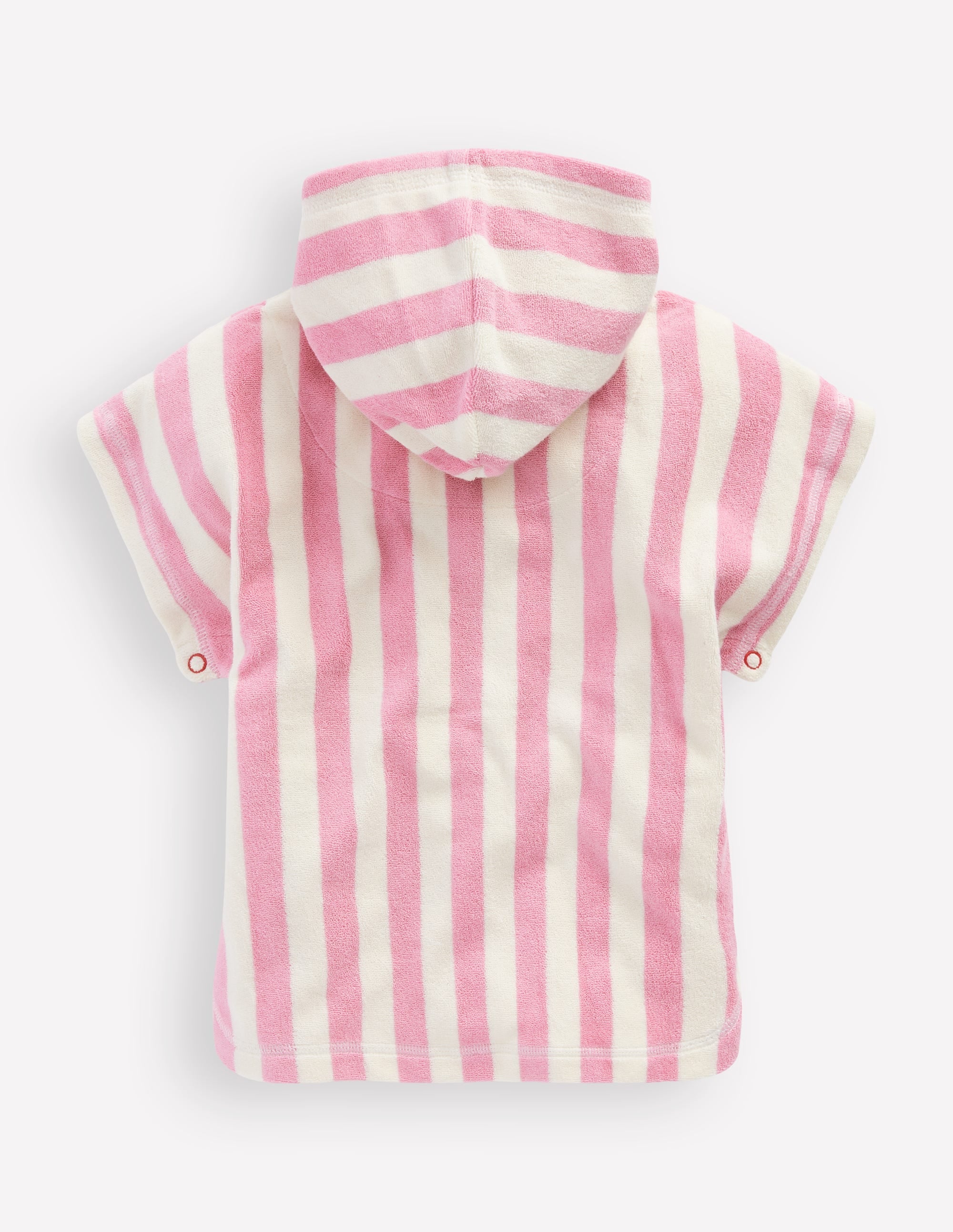 Towelling Throw On-Bubblegum Pink Heart Stripe - Image 2