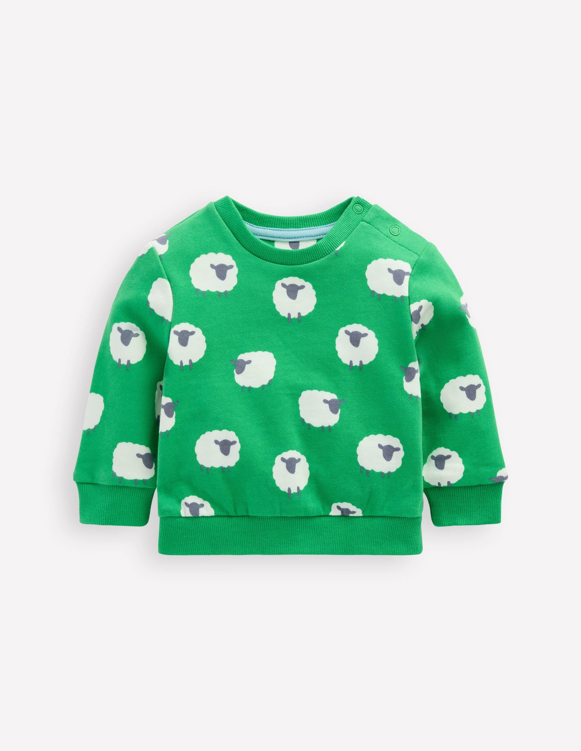 Printed Sweatshirt-Sapling Green Sheep-1