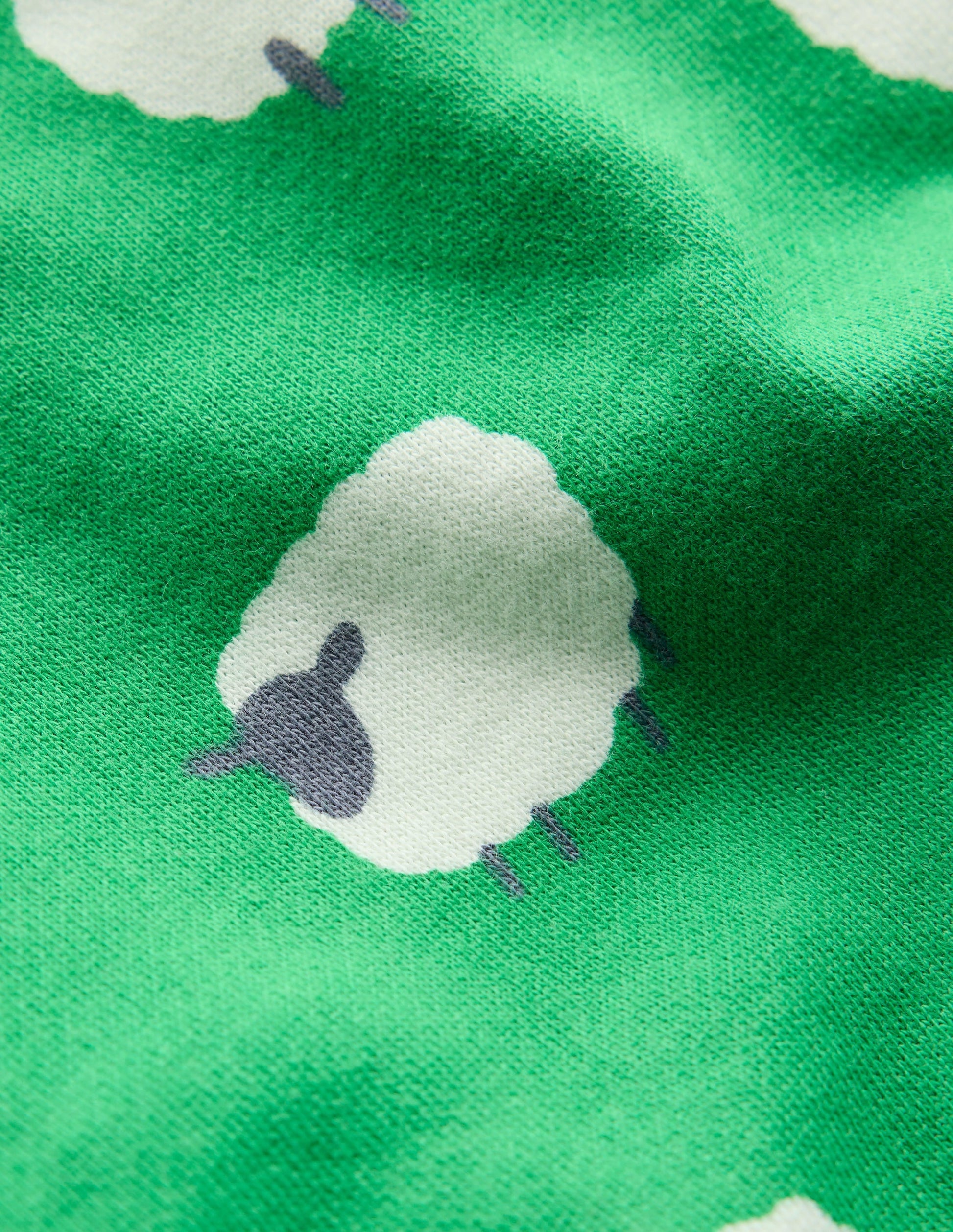 Printed Sweatshirt-Sapling Green Sheep-3