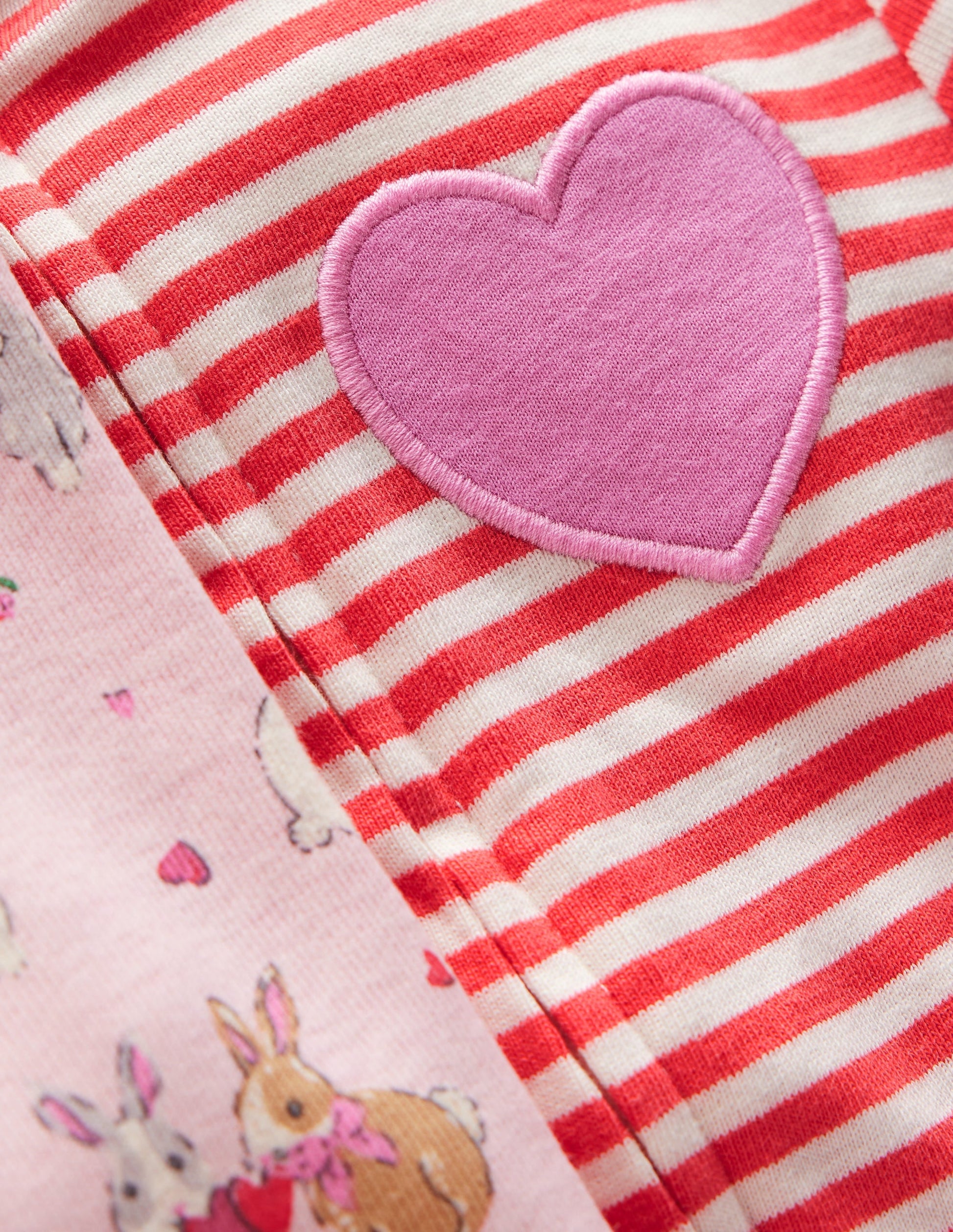 Twin Pack Rompers-Chalk Pink Love Bunnies-3