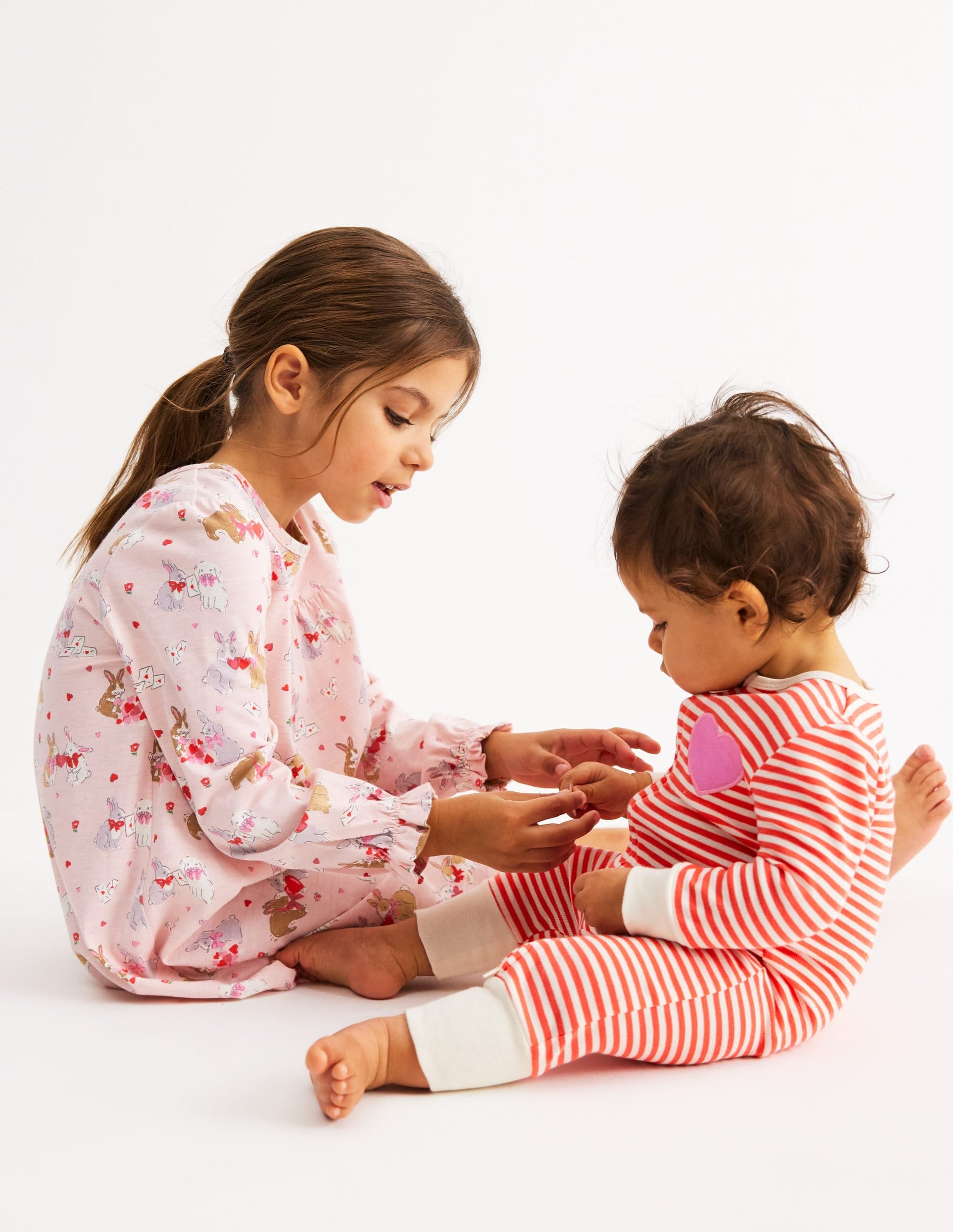 Twin Pack Rompers-Chalk Pink Love Bunnies-4