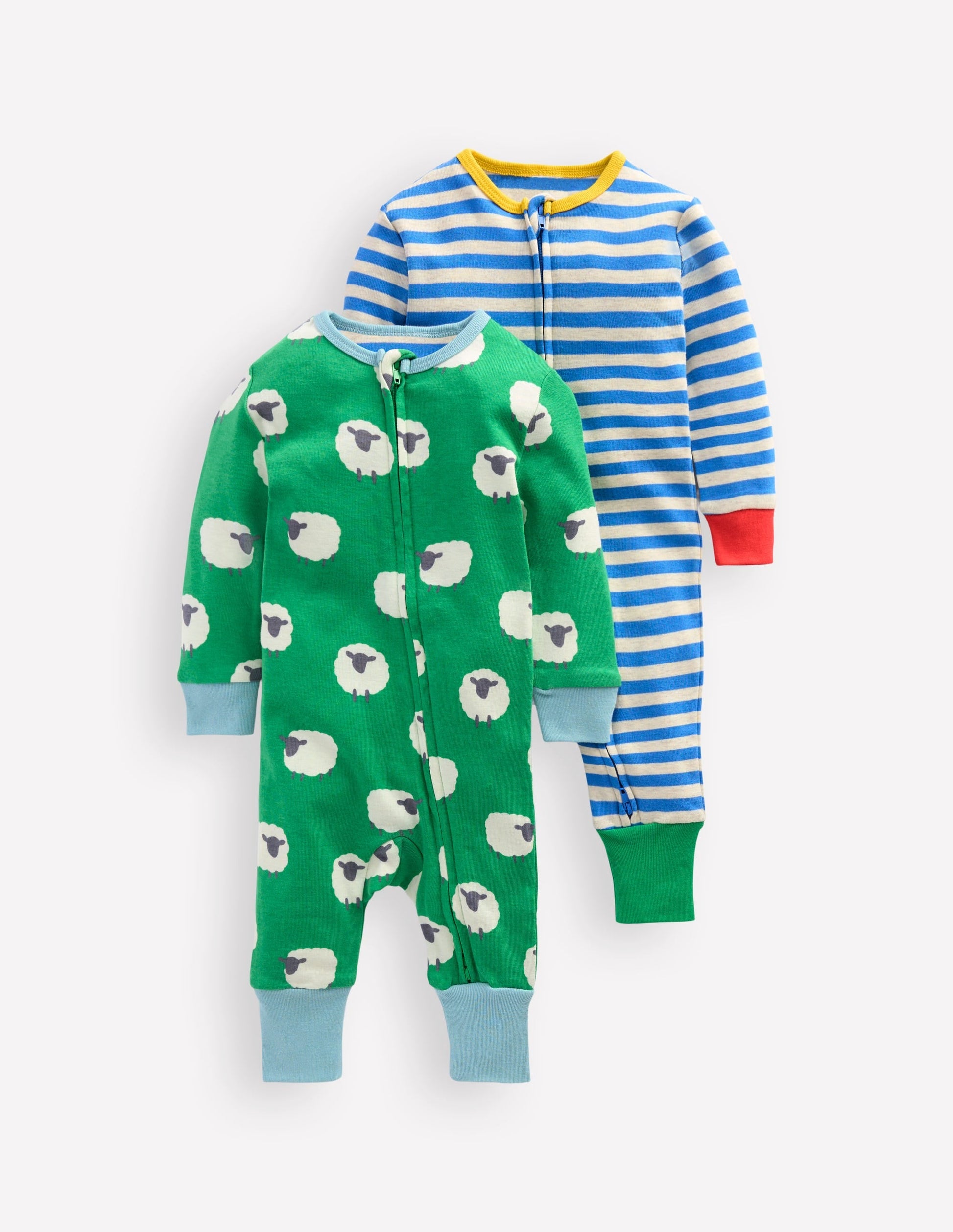 Twin Pack Rompers-Sapling Green Sheep-1