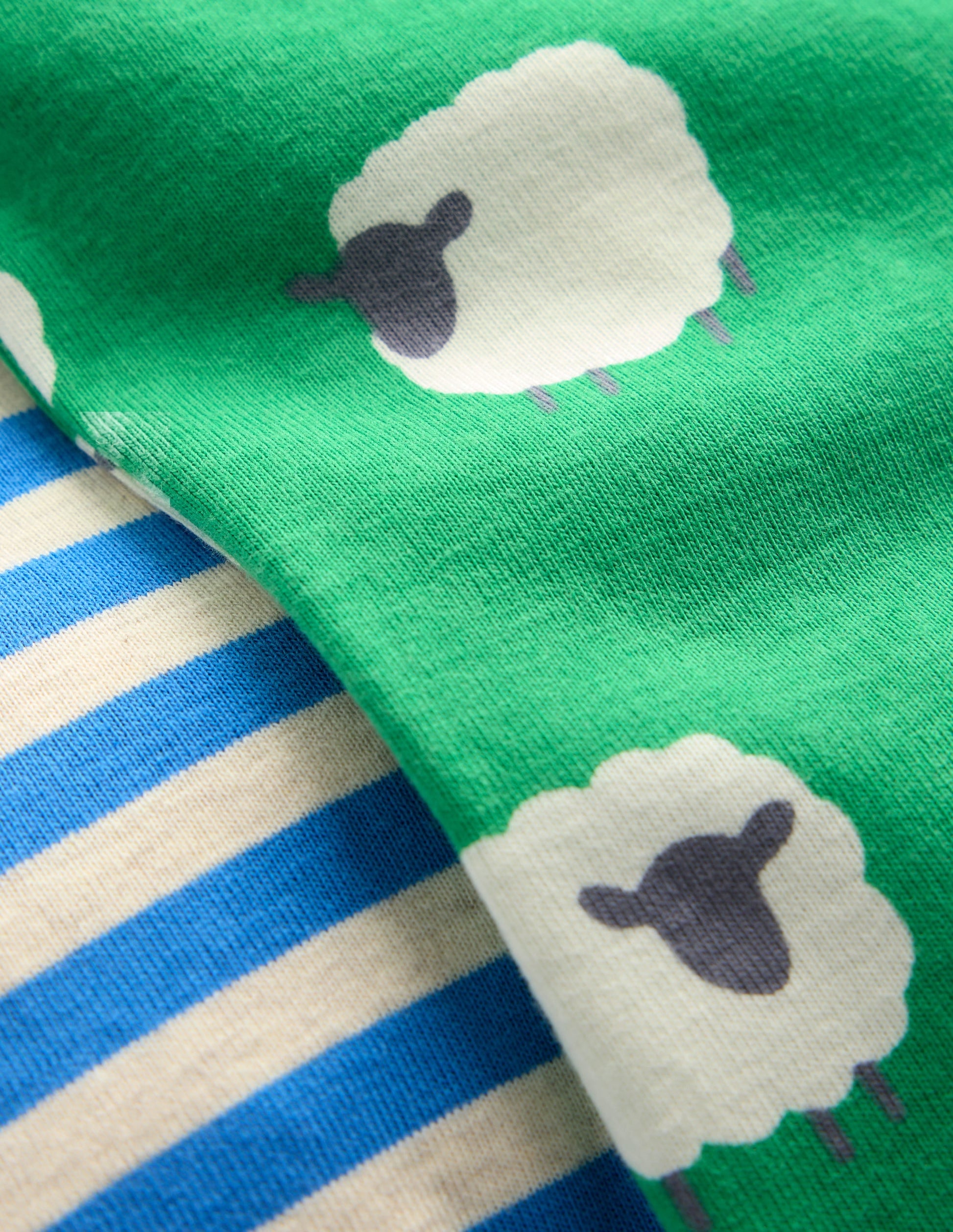 Twin Pack Rompers-Sapling Green Sheep-3