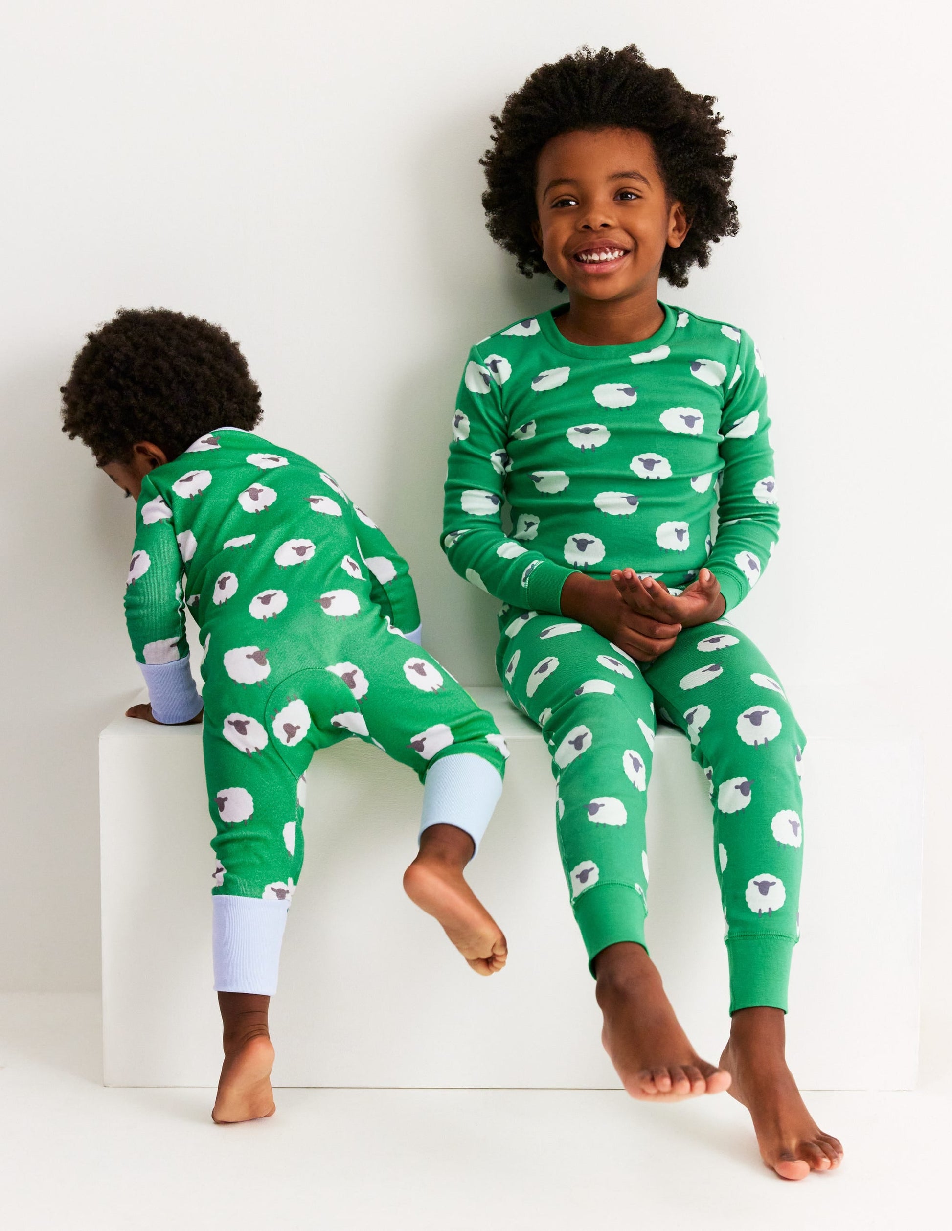 Twin Pack Rompers-Sapling Green Sheep-4