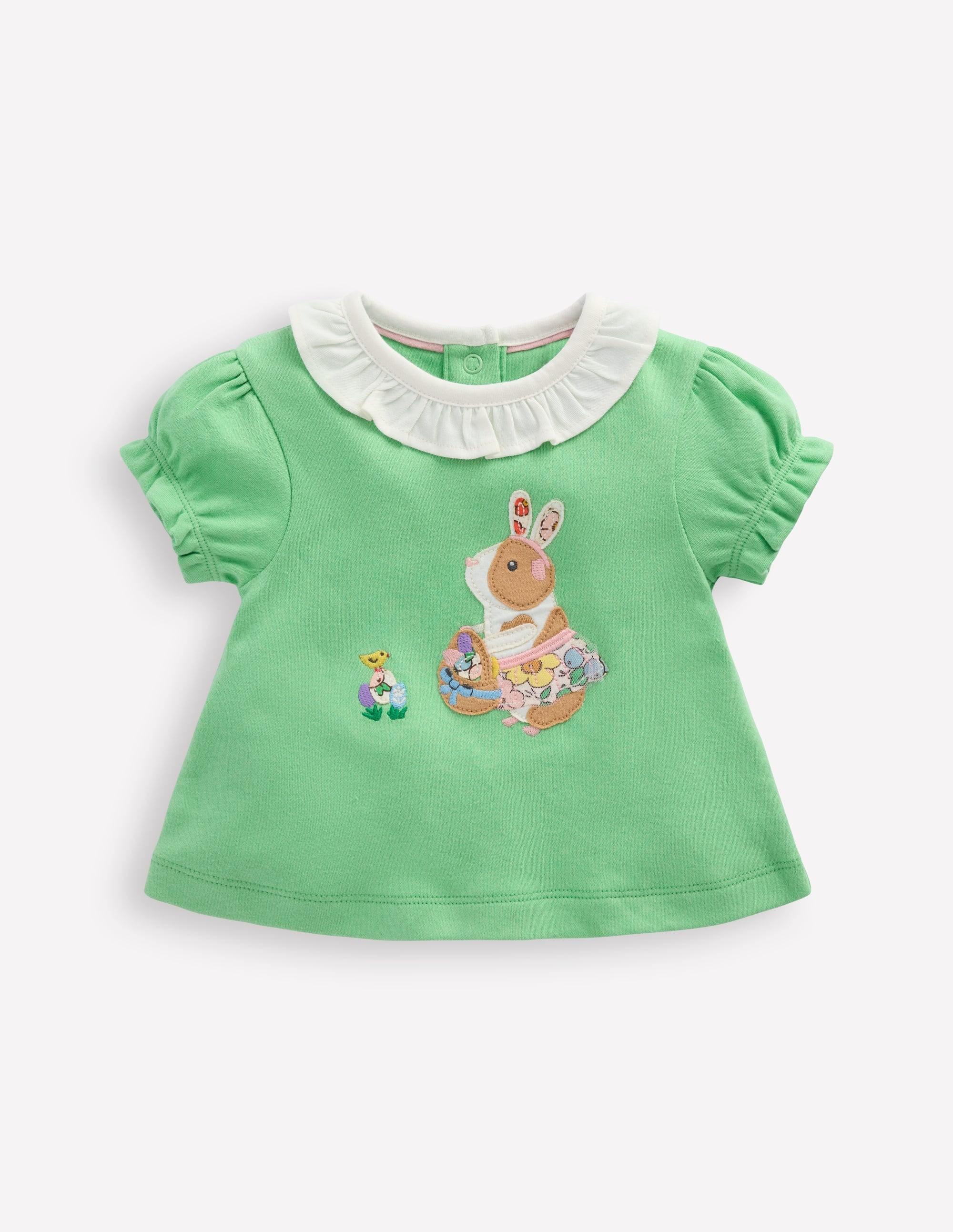 Ruffle Neck T-Shirt-Green Guinea Pig - Image 2