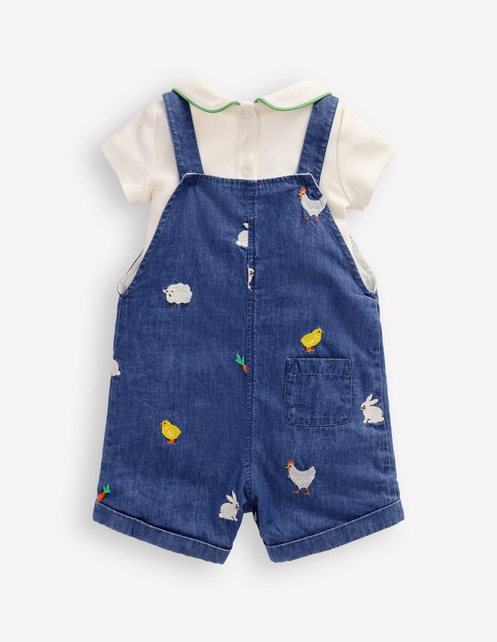 Embroidered Dungaree Set-Denim Easter Embroidery-2