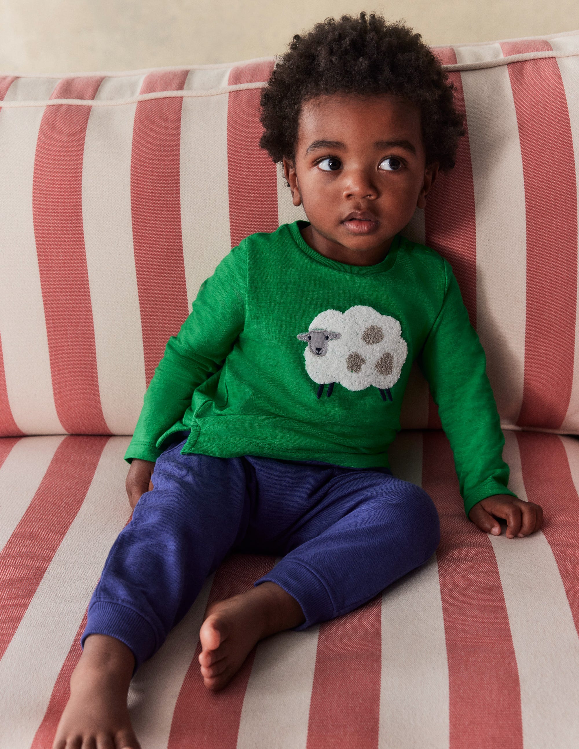 Bouclé Logo T-shirt-Sapling Green - Image 1