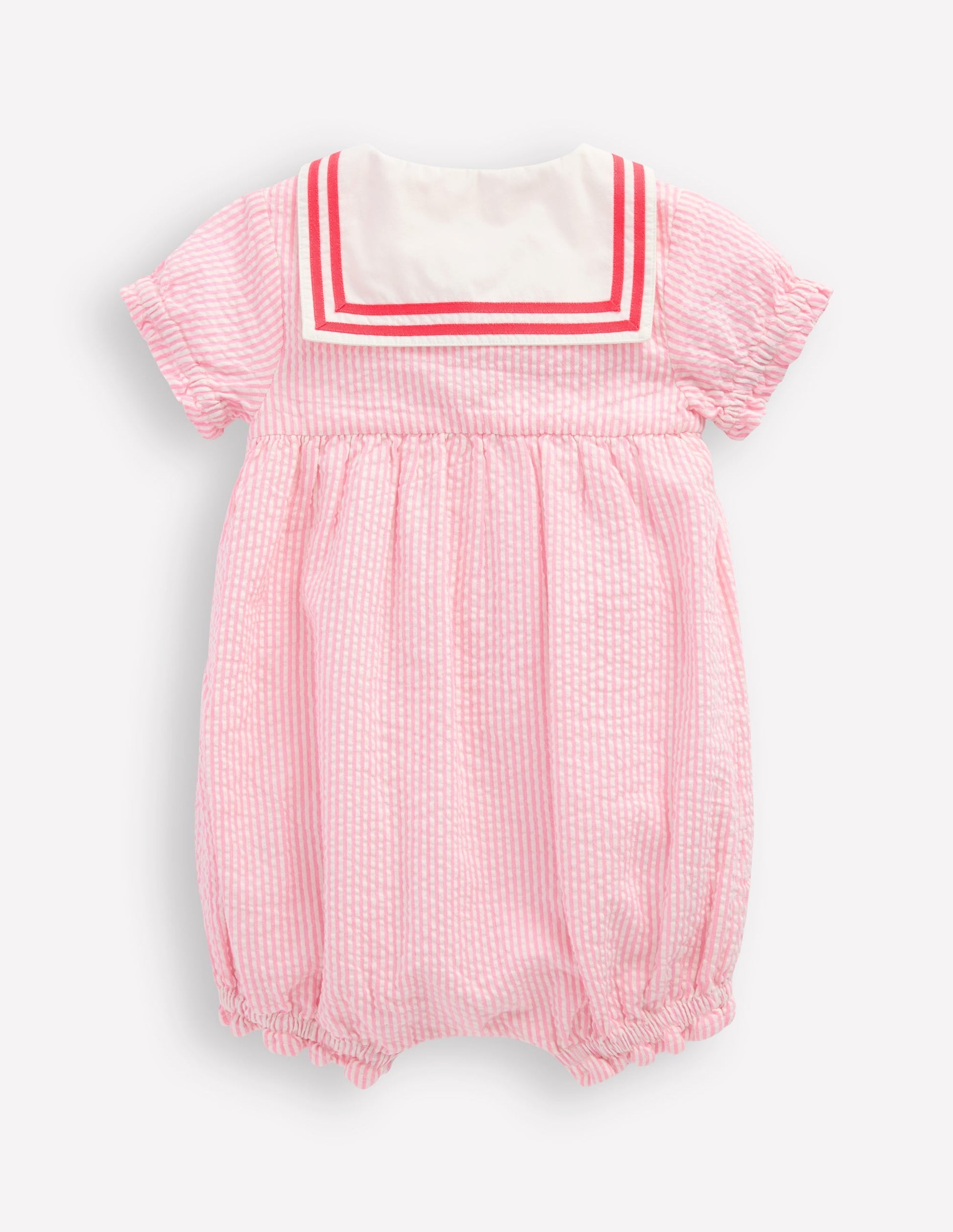 Heritage Nautical Romper-Pink Ticking Stripe-2