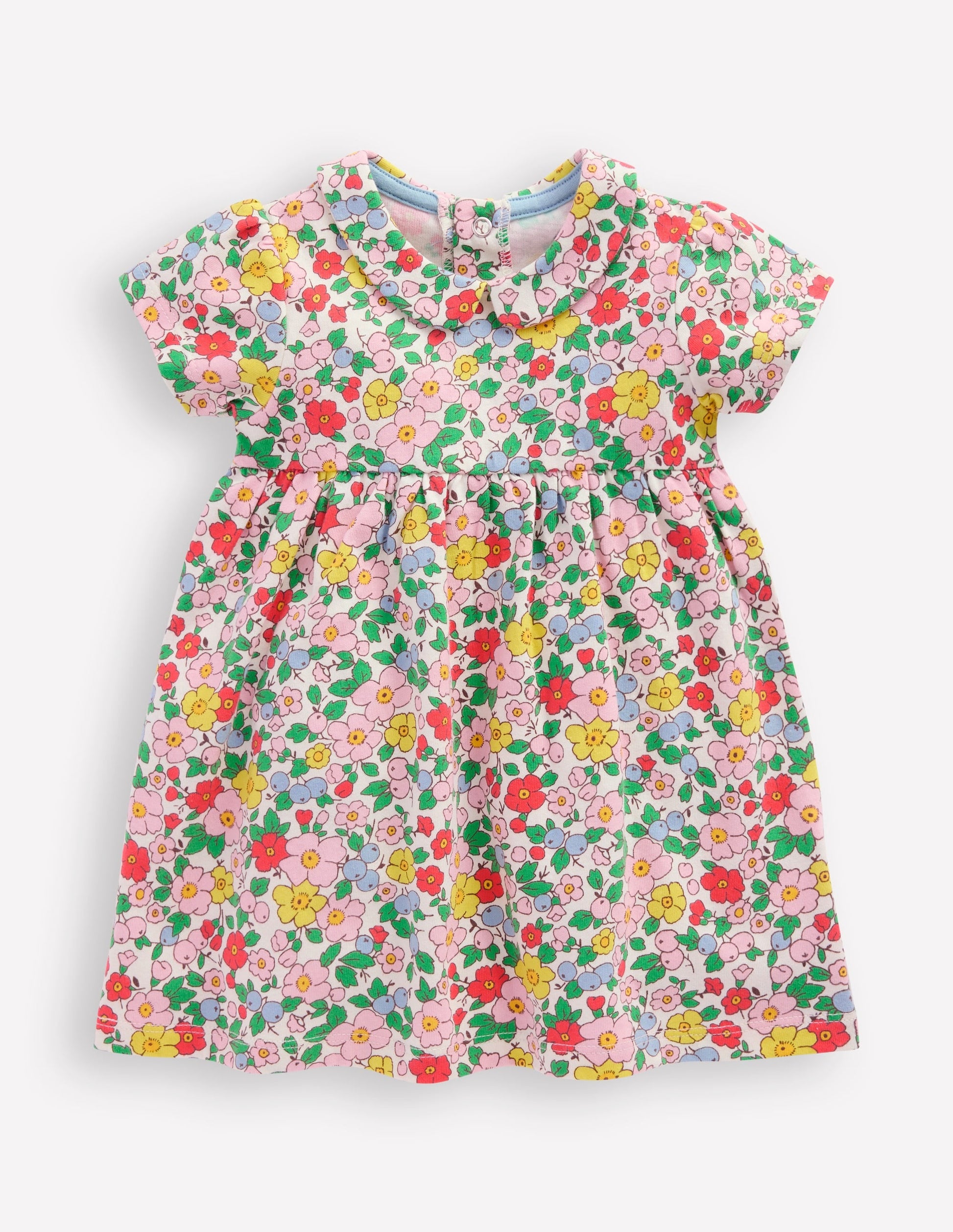 Jersey Peter Pan Collar Dress-Vanilla White Apple Blossom-1
