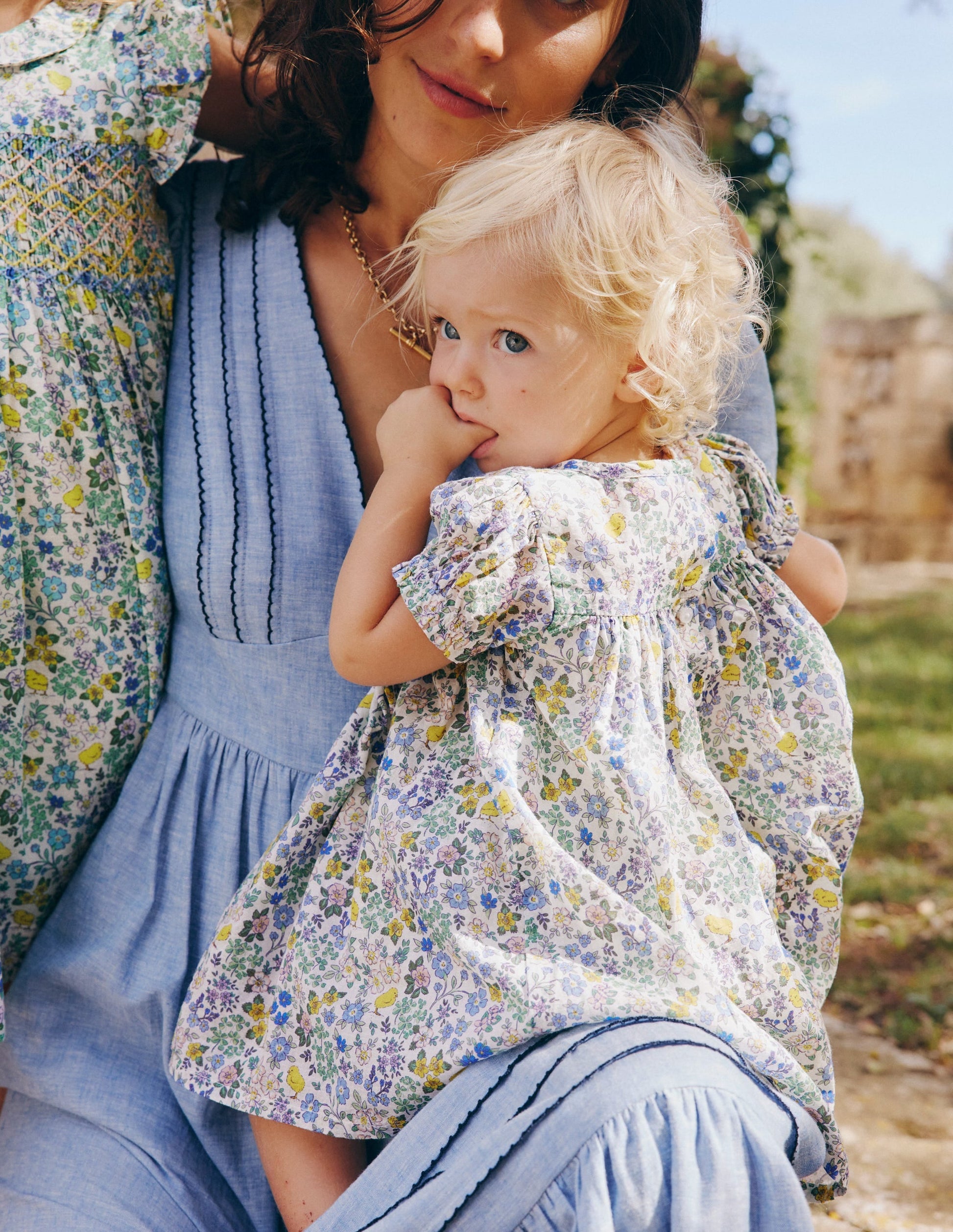 Gathered Woven Dress-Multi Chick Floral-2