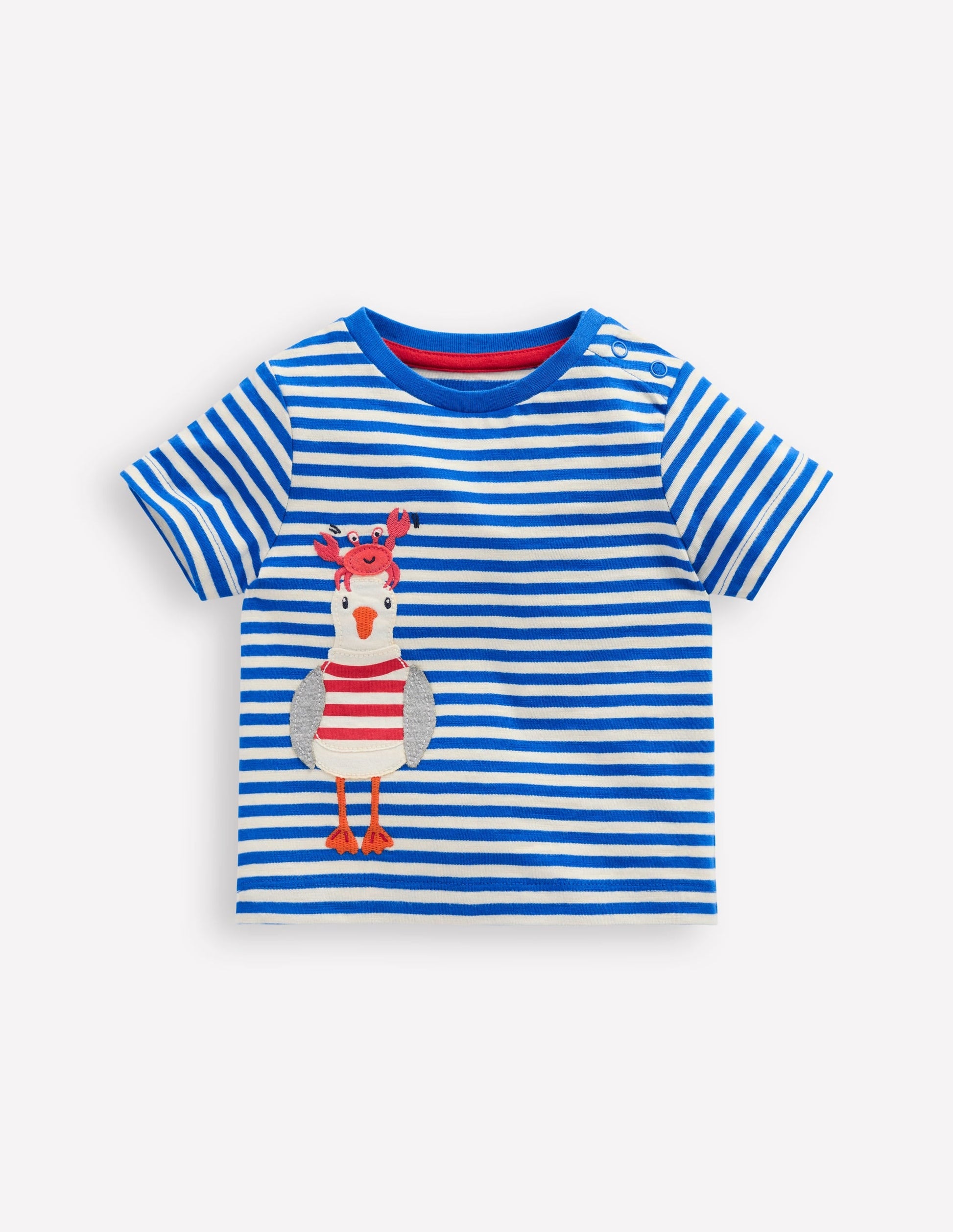 Fun Appliqué T-shirt-Soft Ivory/ Kingfisher Blue-1