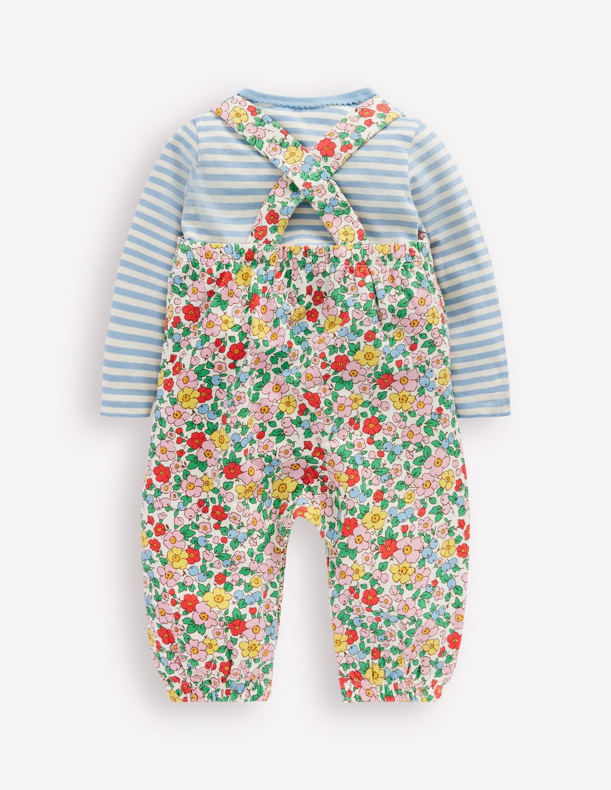 Jersey Dungaree Set-Eggnog Apple Blossom-2