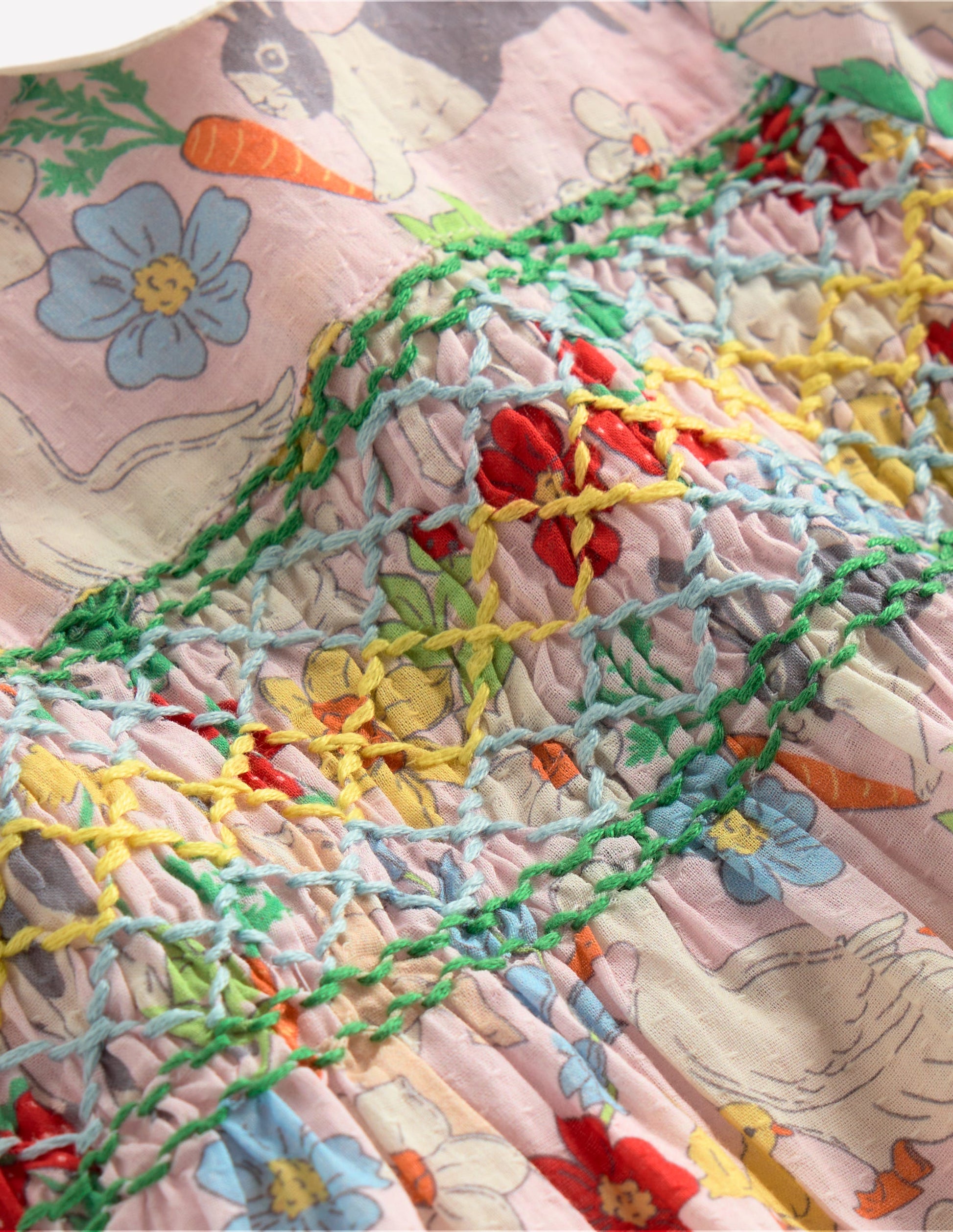 Traditional Smock Dress-French Pink Spring Meadow-3