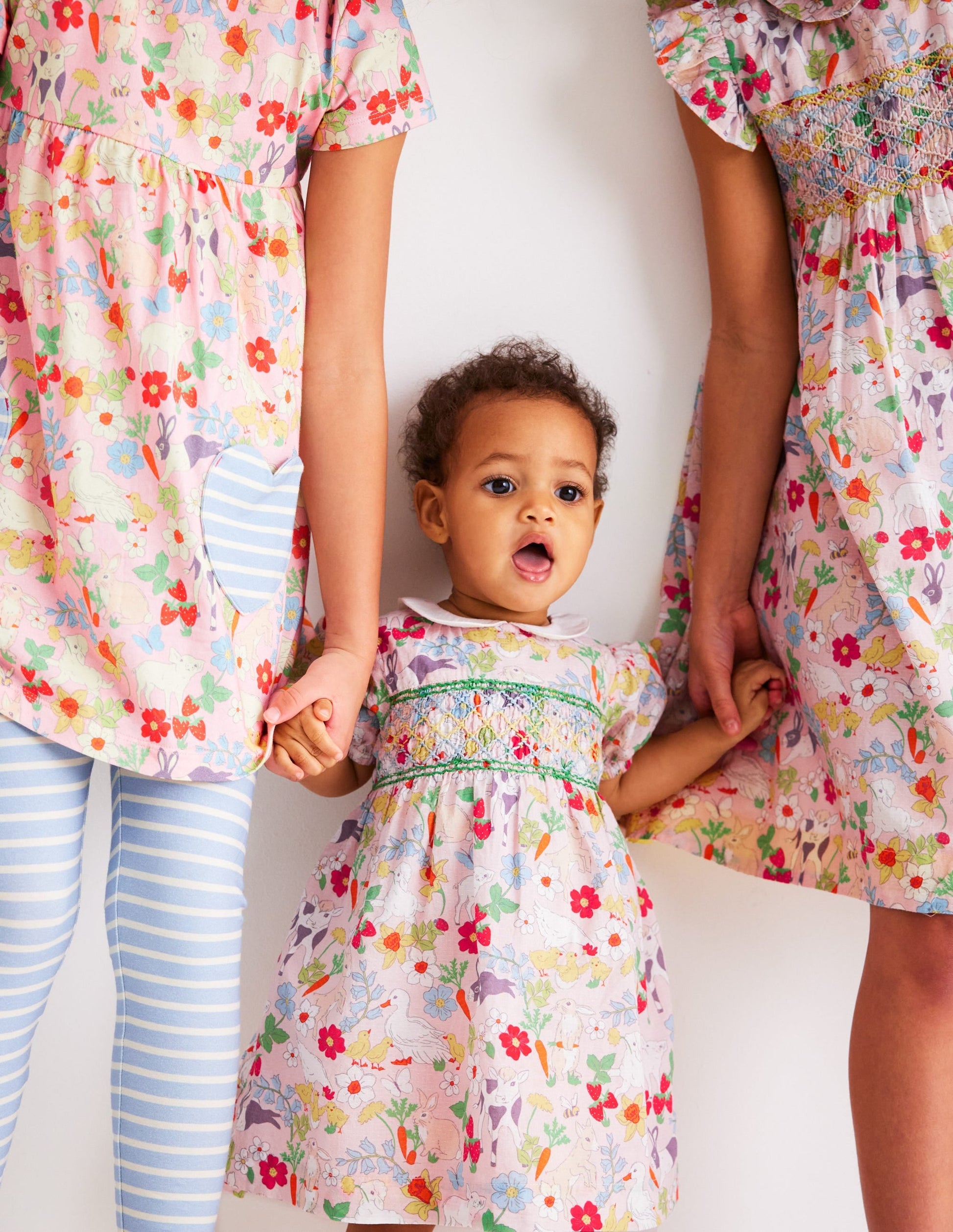 Traditional Smock Dress-French Pink Spring Meadow-4
