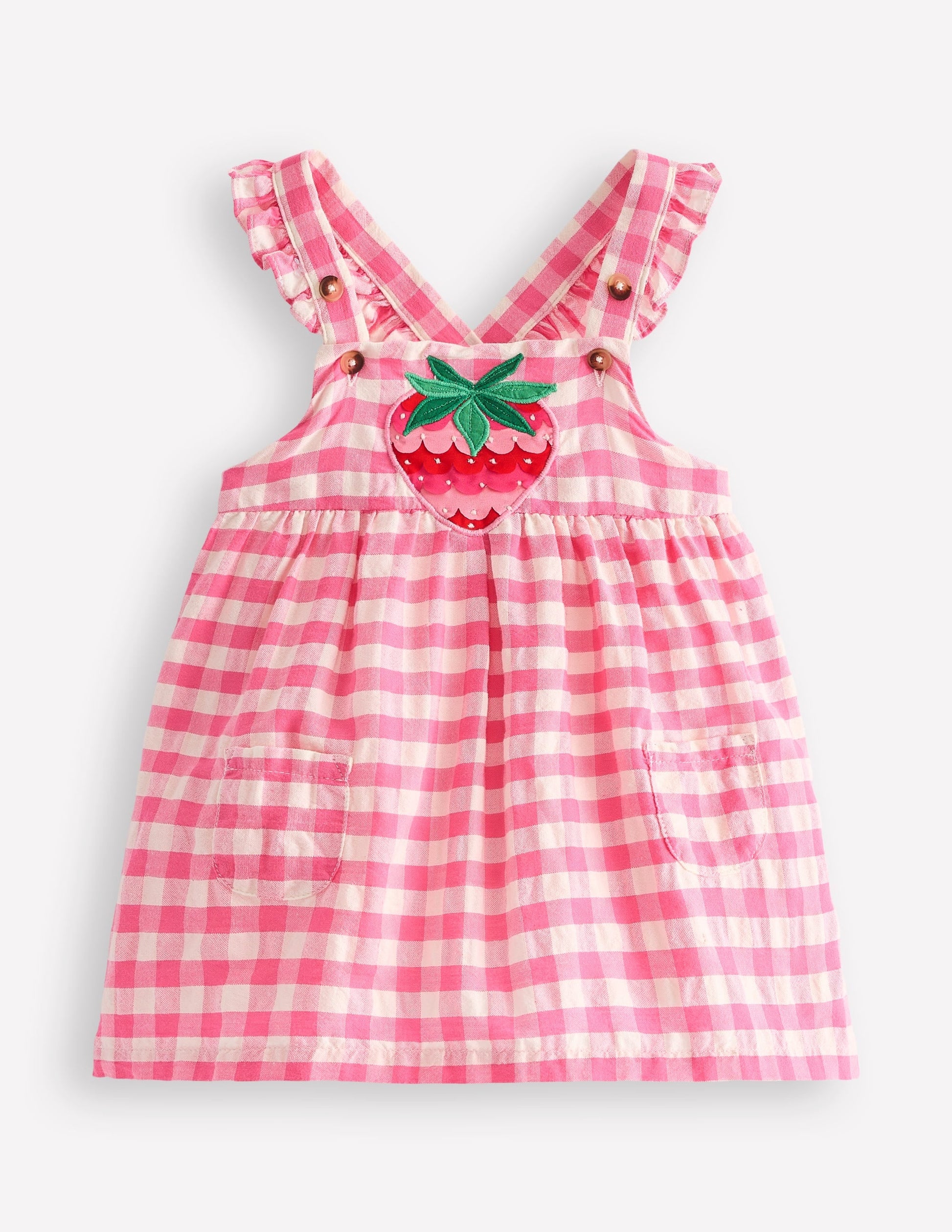 Nostalgic Pinny Dress-Pink Gingham-1