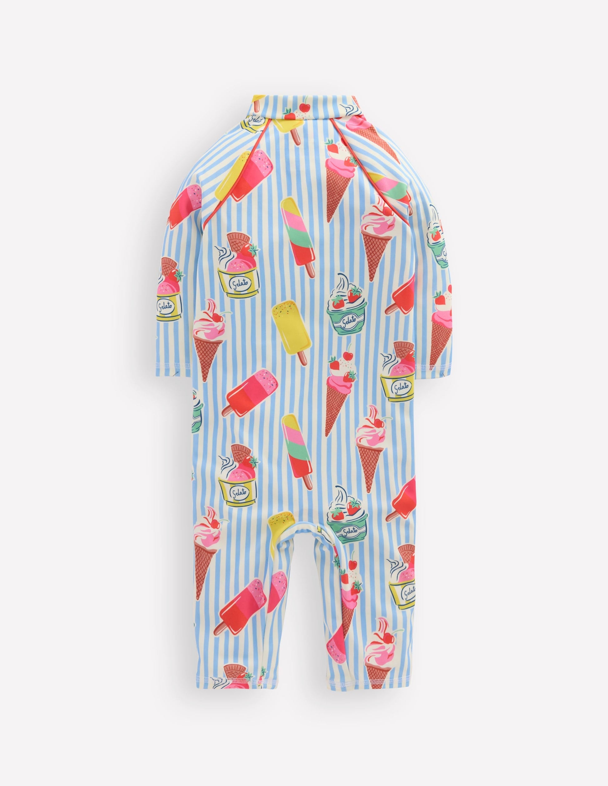 Printed Sun Safe Surfsuit-Vintage Blue Ice Cream Stripe-3