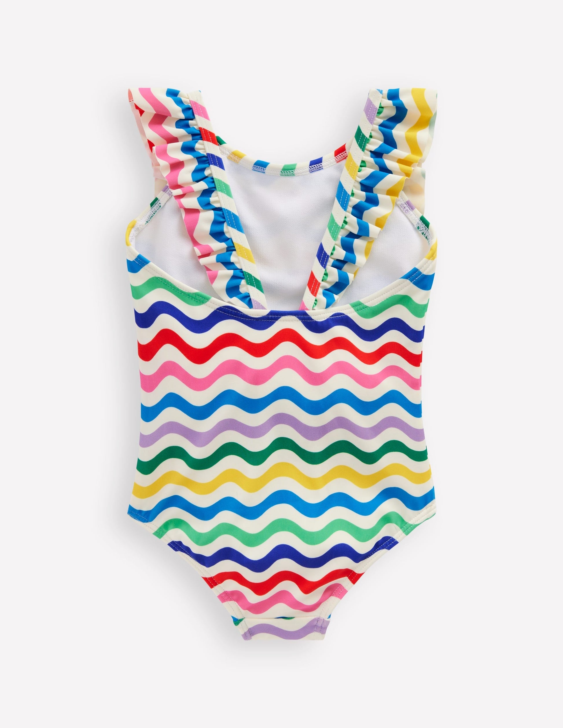 Frilly Swimsuit-Multi Small Wave-2