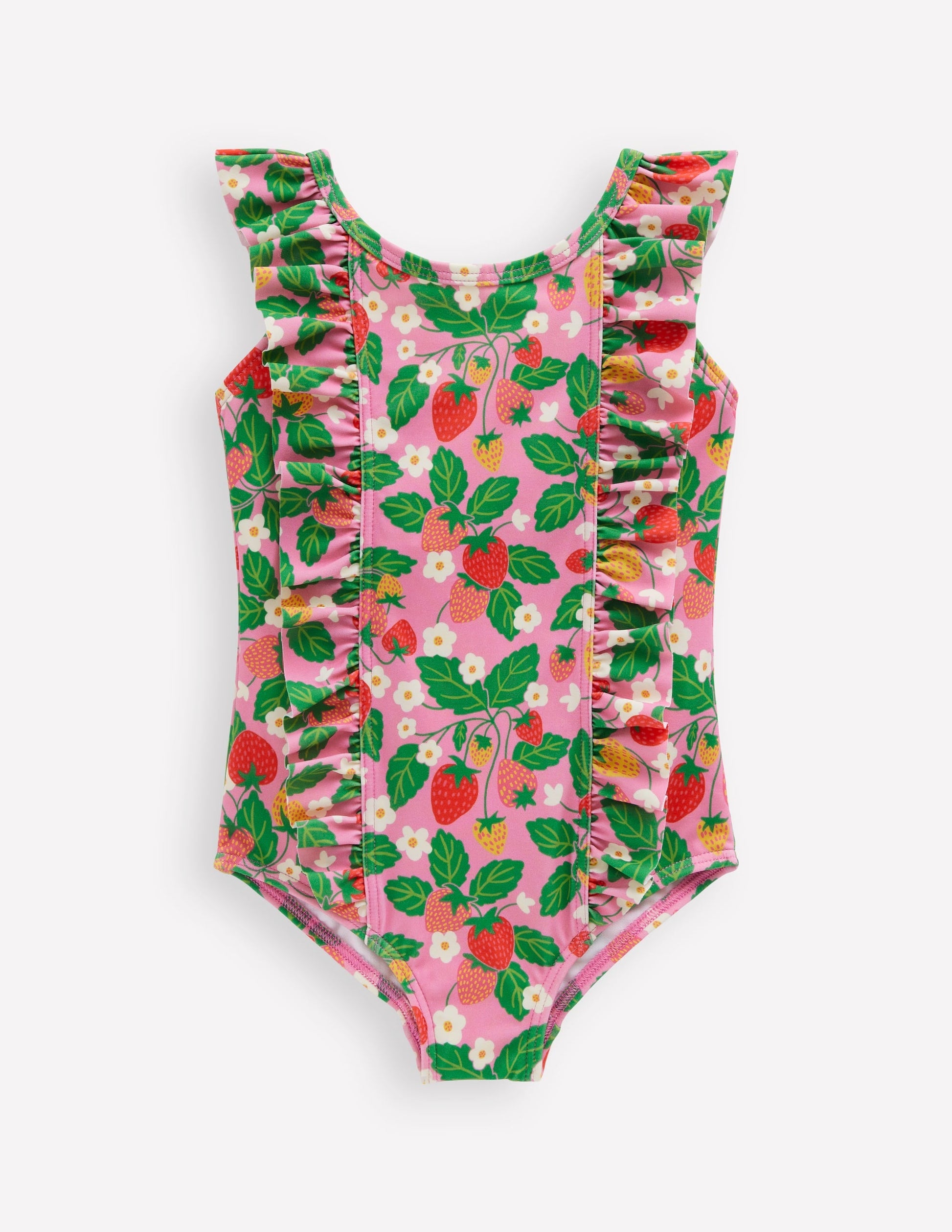 Frilly Swimsuit-Pink Strawberry Patch-1