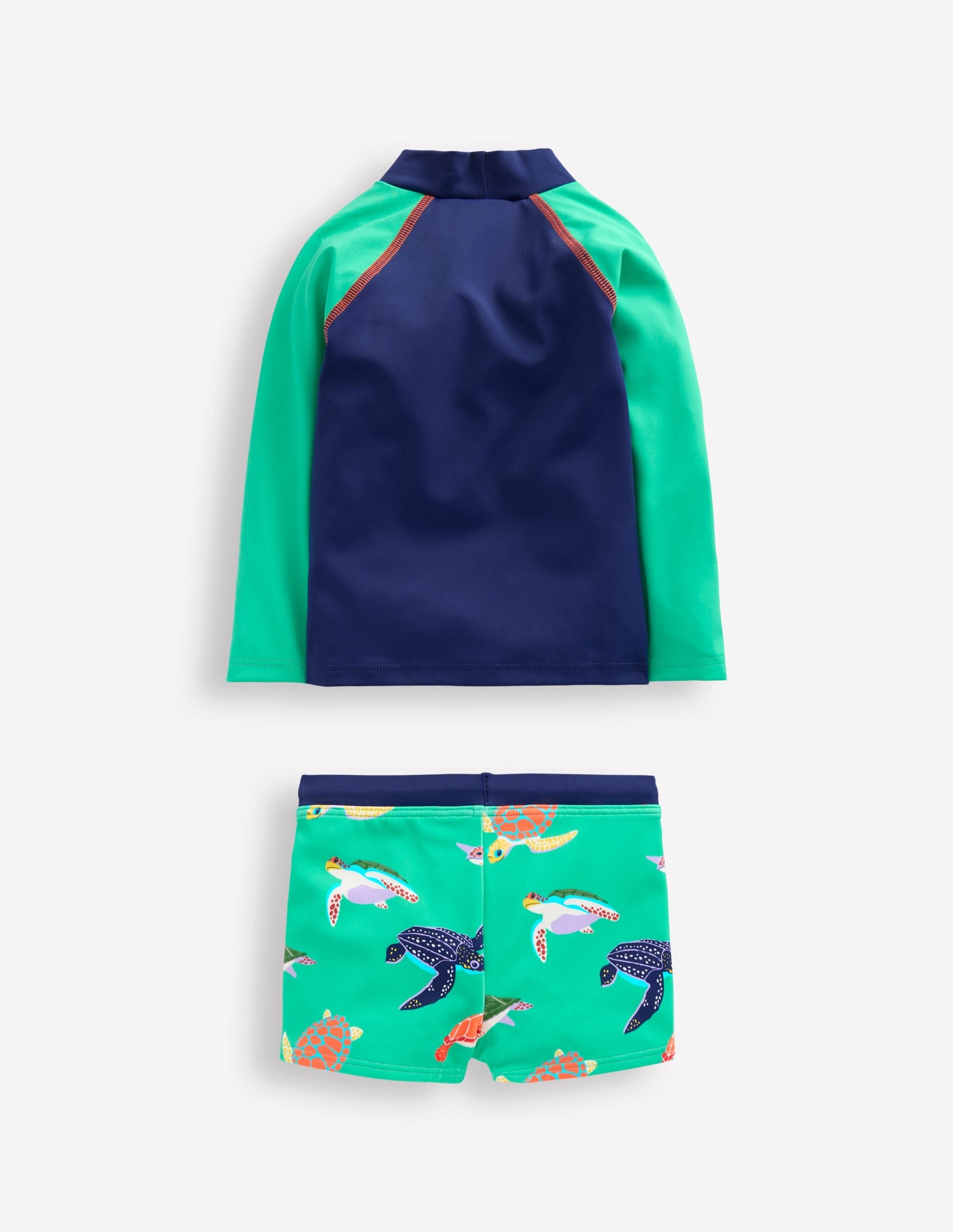 Fun Rash Vest Set-Aquamarine Blue Turtles-3