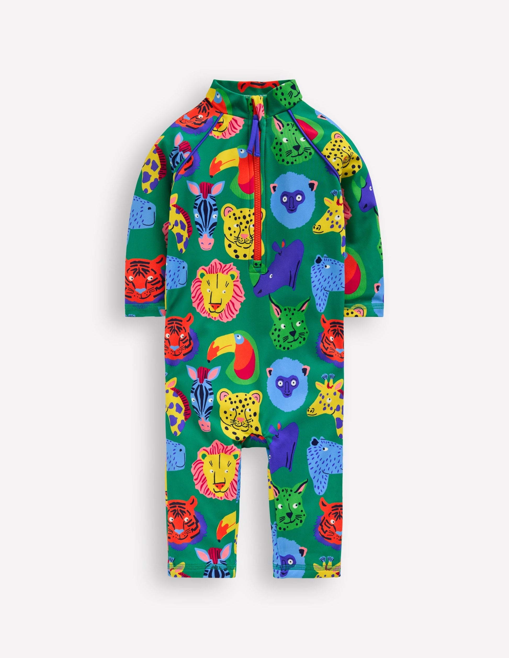 Fun Sun Safe Surfsuit-Multi Animal Faces-1