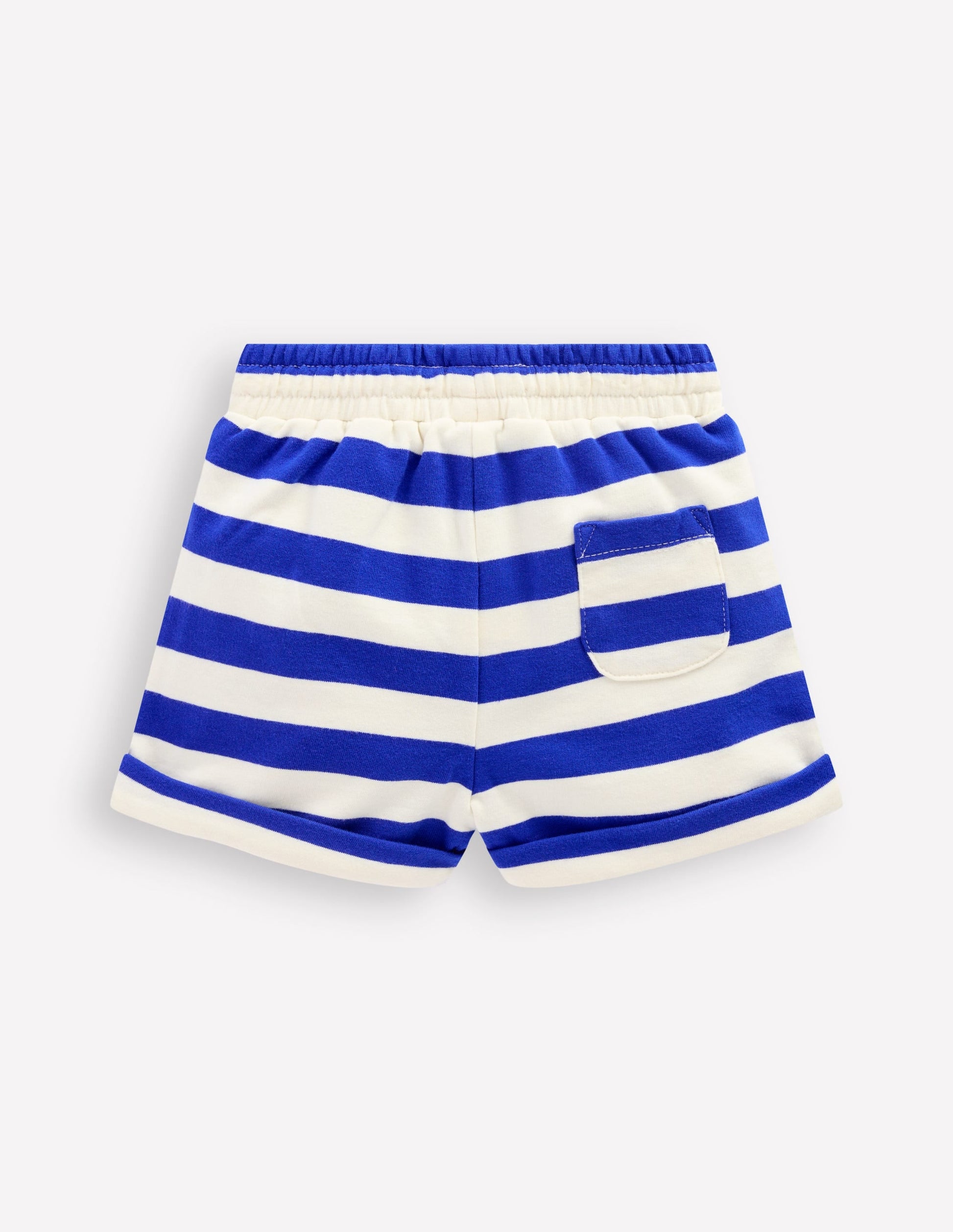 Boys Jersey Shorts-Bright Blue & Soft Ivory-2