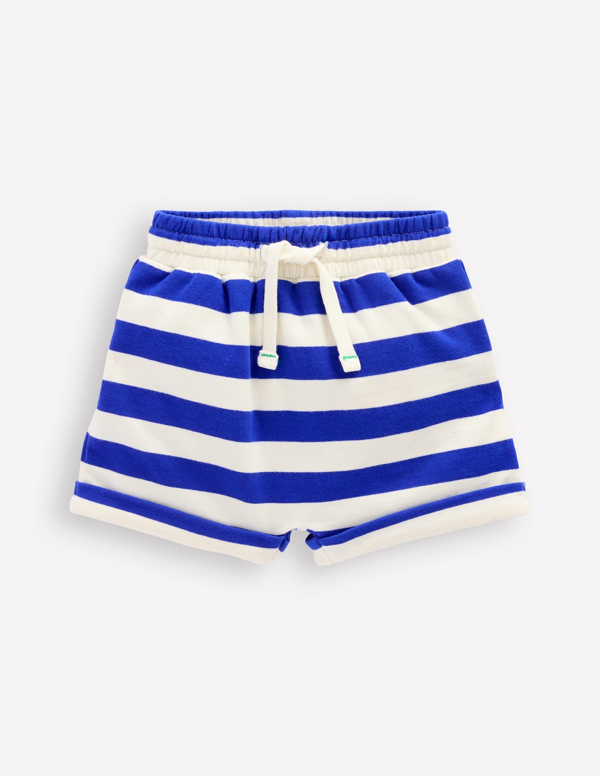 Boys Jersey Shorts-Bright Blue & Soft Ivory - Image 1