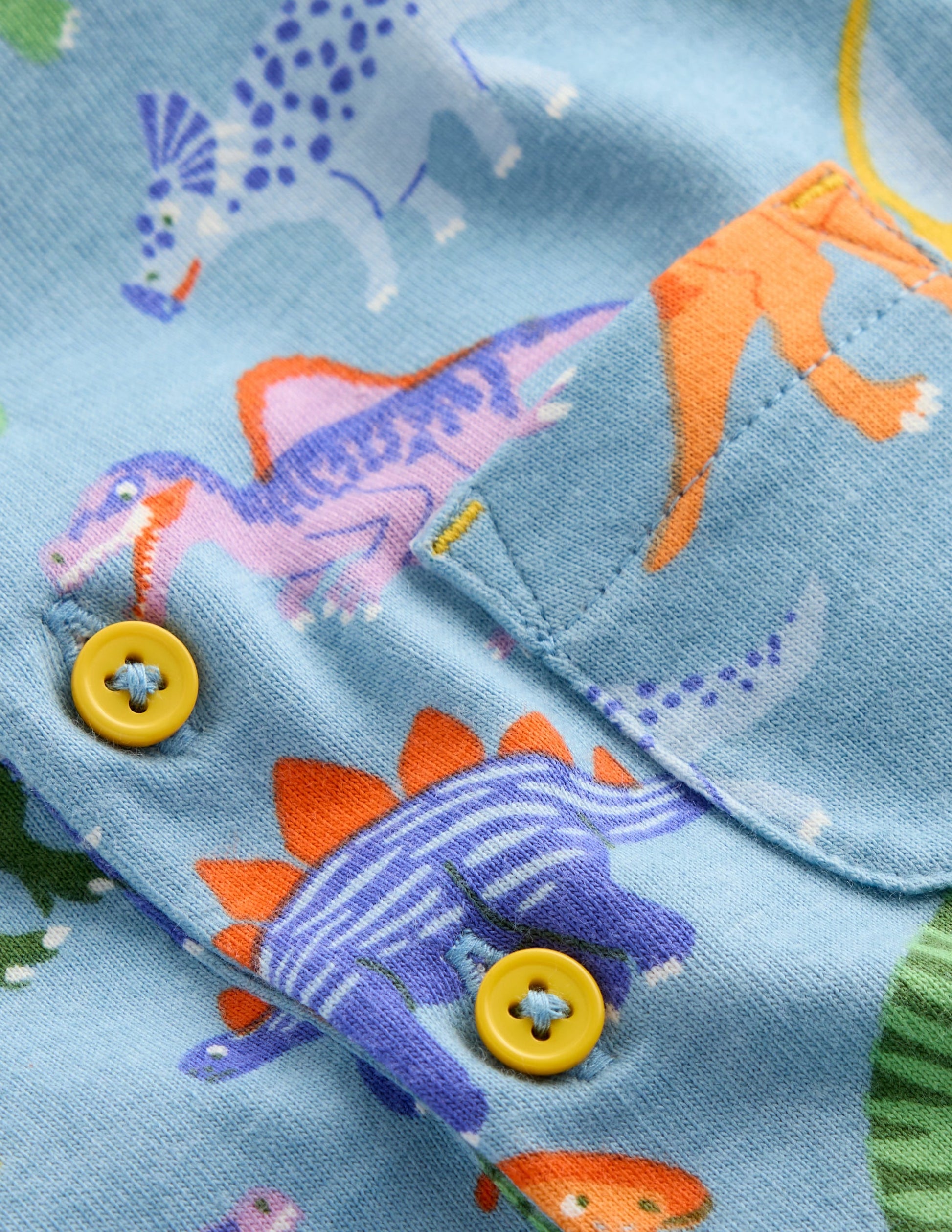 Jersey Romper-Vintage Blue Dinosaurs-3