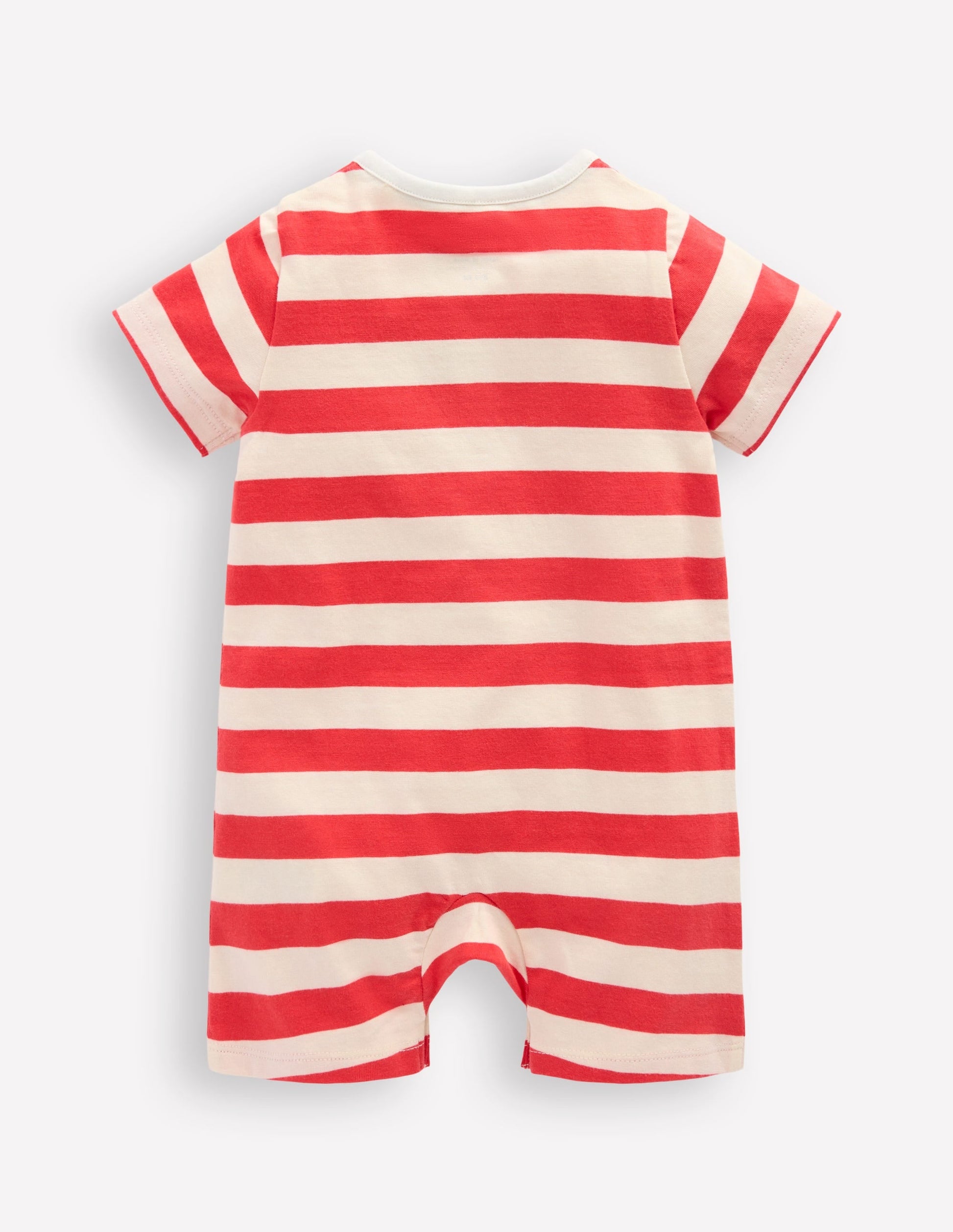 Jersey Romper-Jam Red and Ivory Stripe-2
