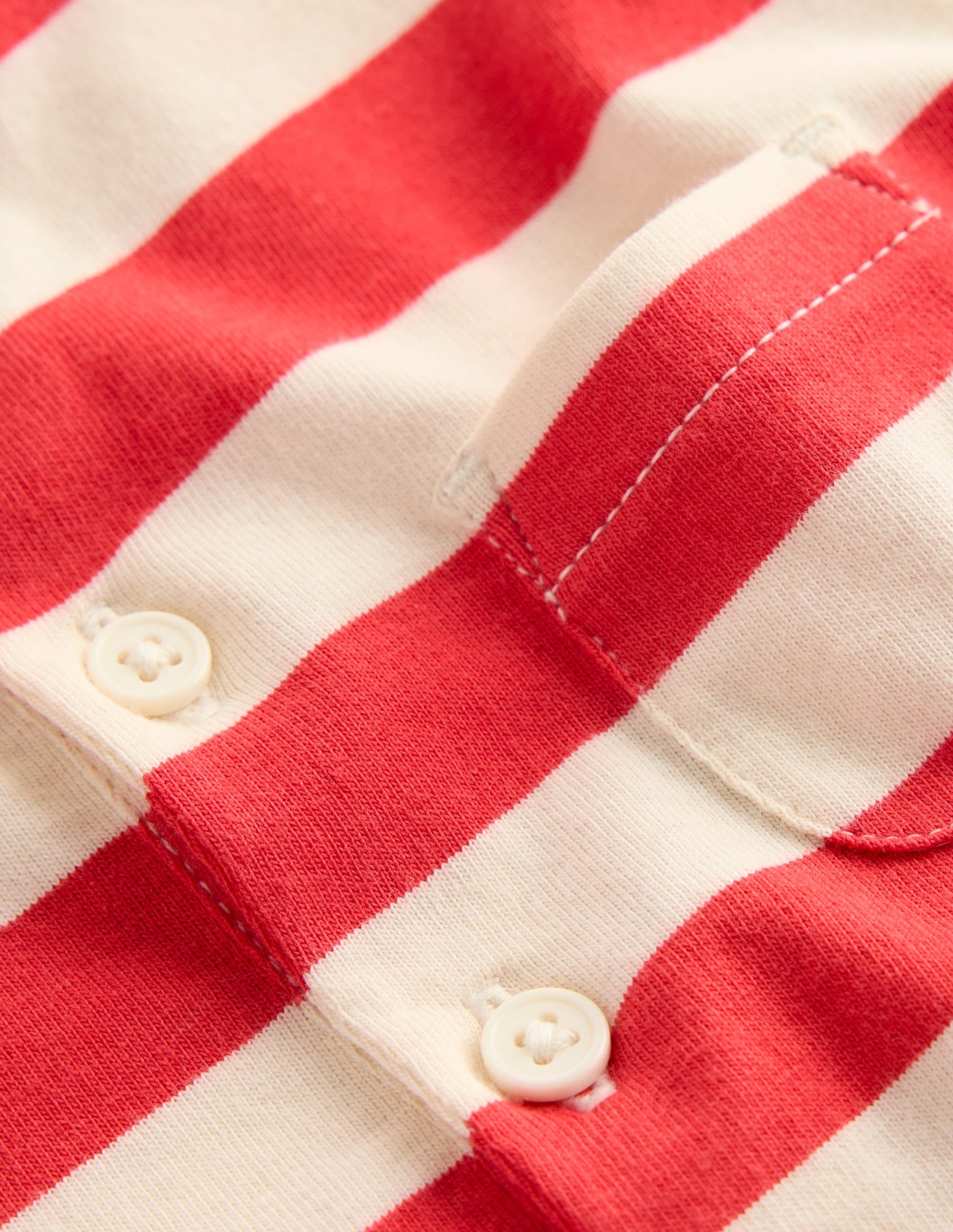 Jersey Romper-Jam Red and Ivory Stripe-3