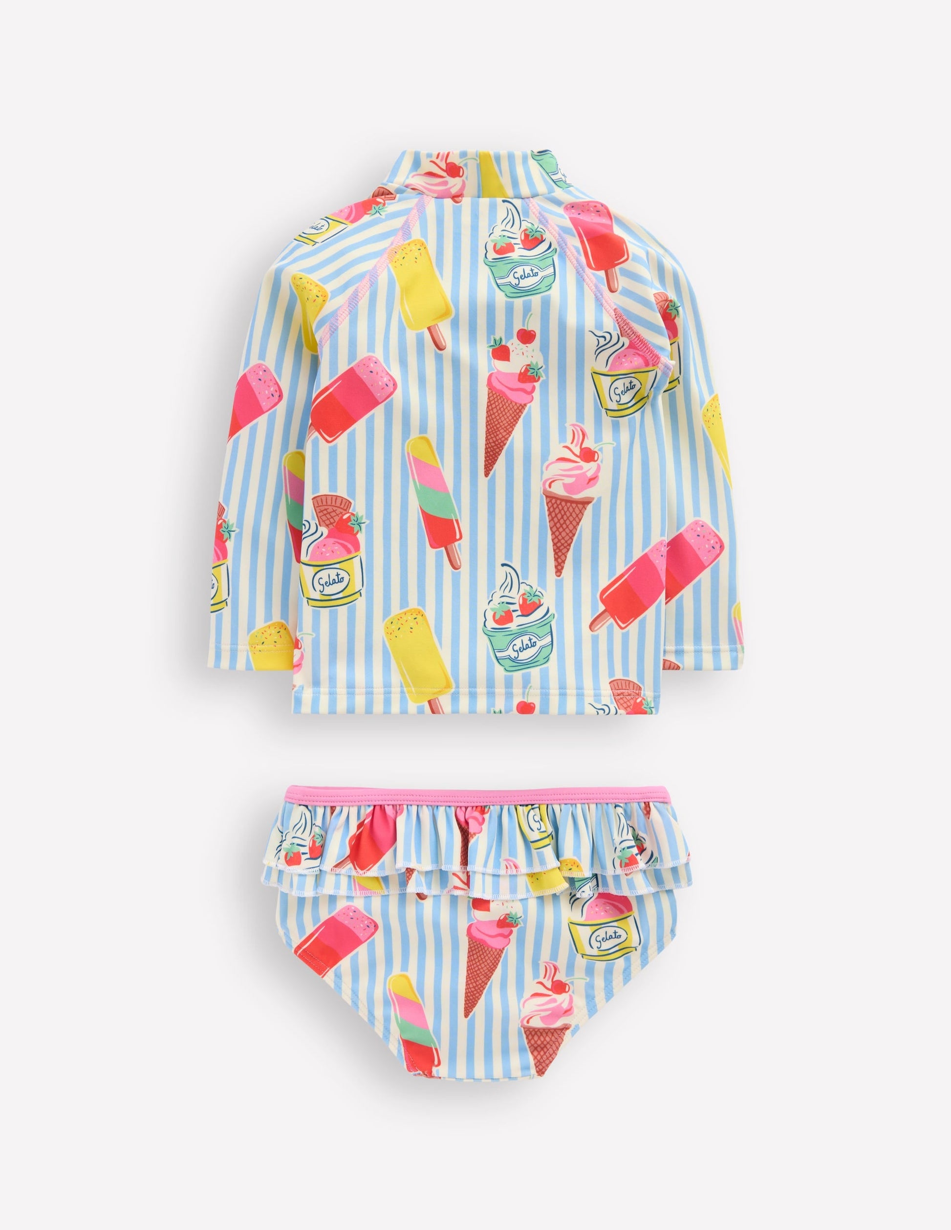 Frilly Rash Vest Set-Vintage Blue Ice Creams-3