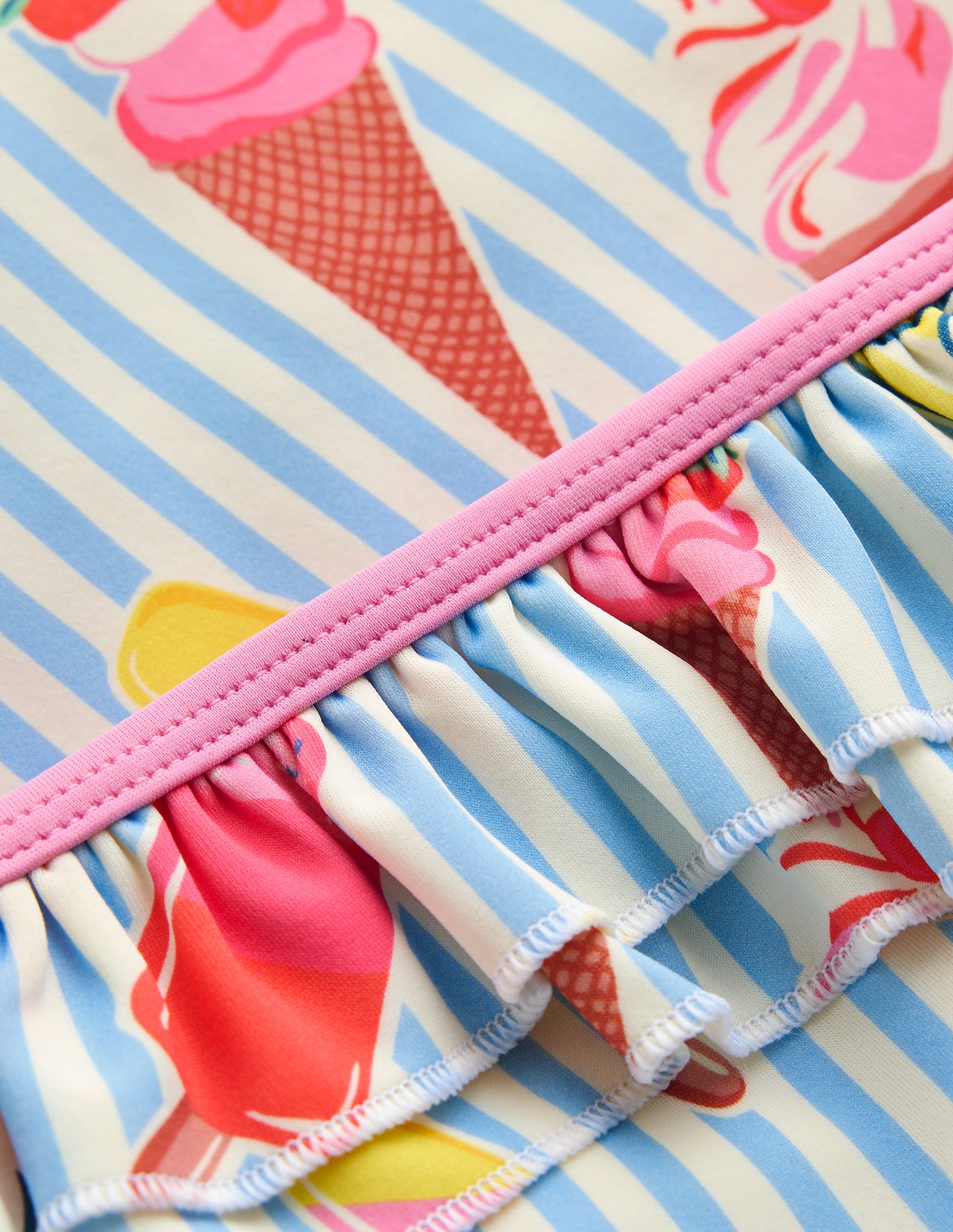 Frilly Rash Vest Set-Vintage Blue Ice Creams-4