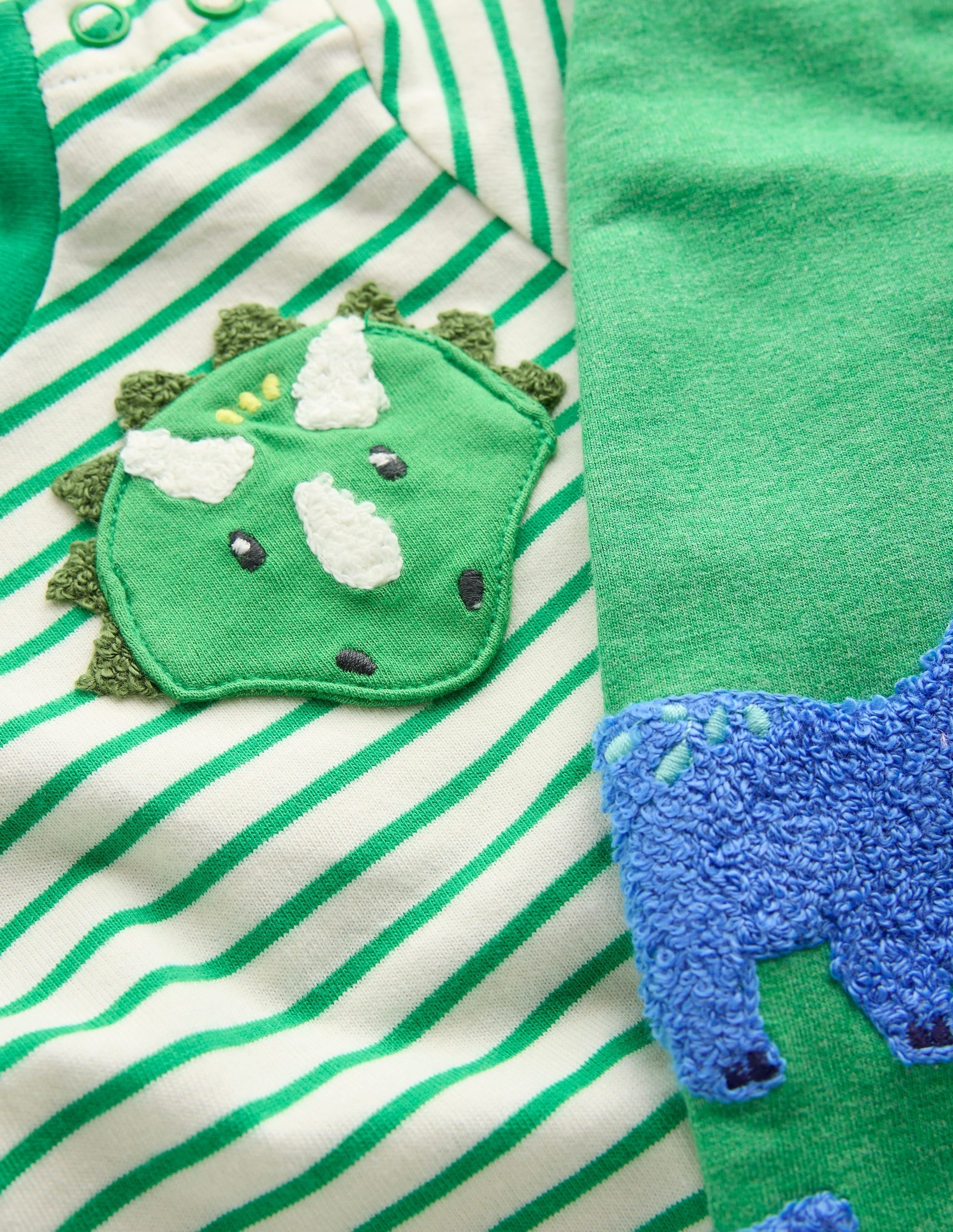 Bouclé Jersey Play Set-Soft Ivory and Sapling Green-3