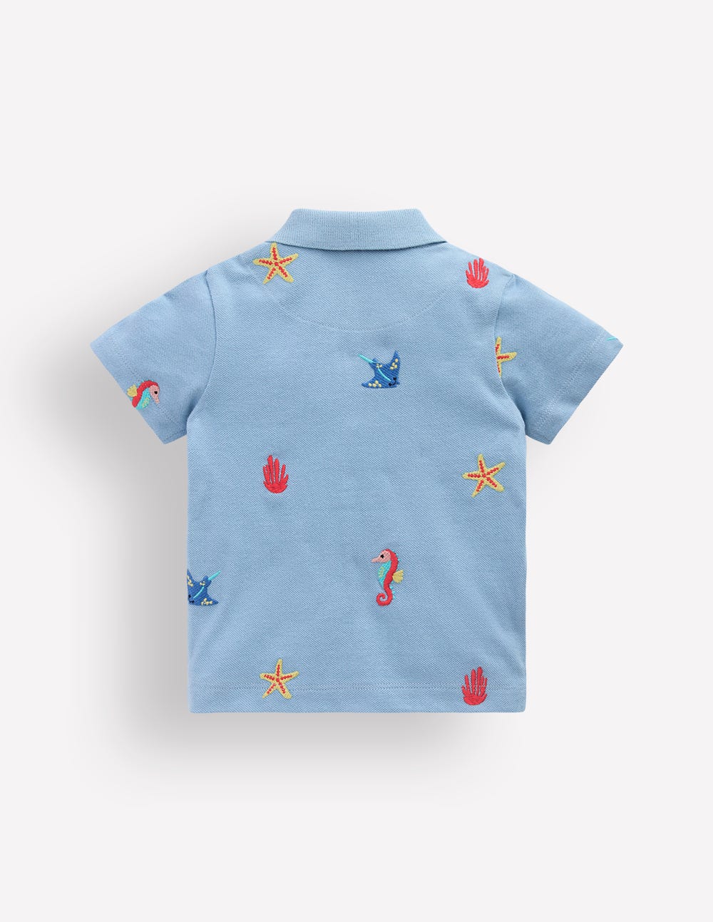 Embroidered Polo-Glacier Blue-2