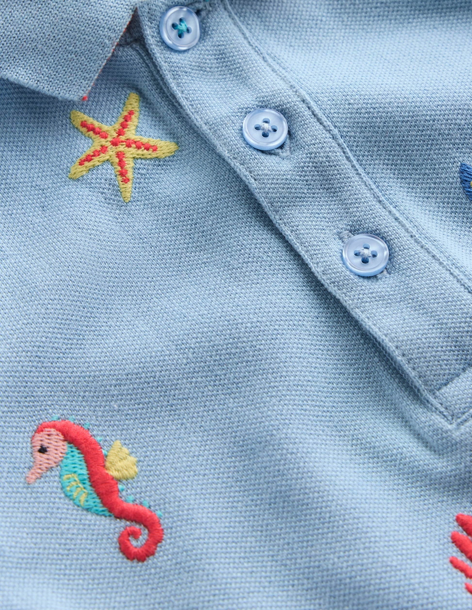 Embroidered Polo-Glacier Blue-3
