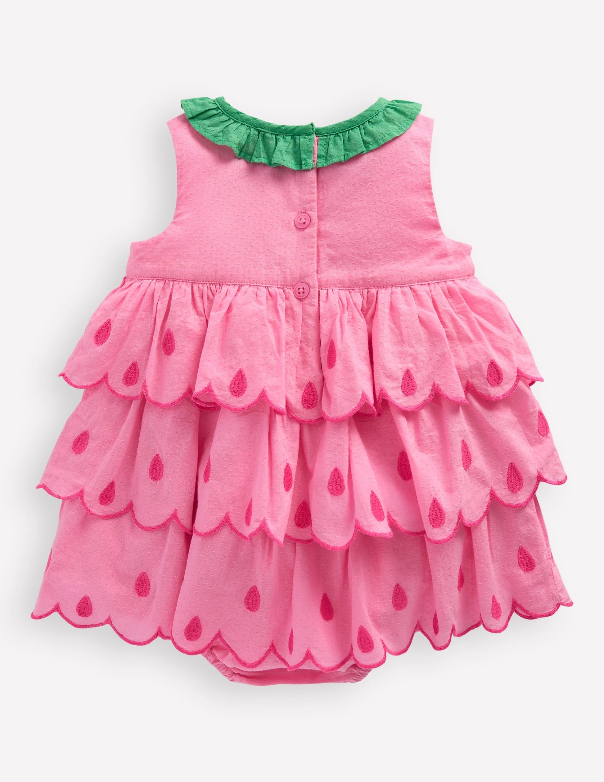 Ruffle Woven Romper-Bubblegum Pink-2