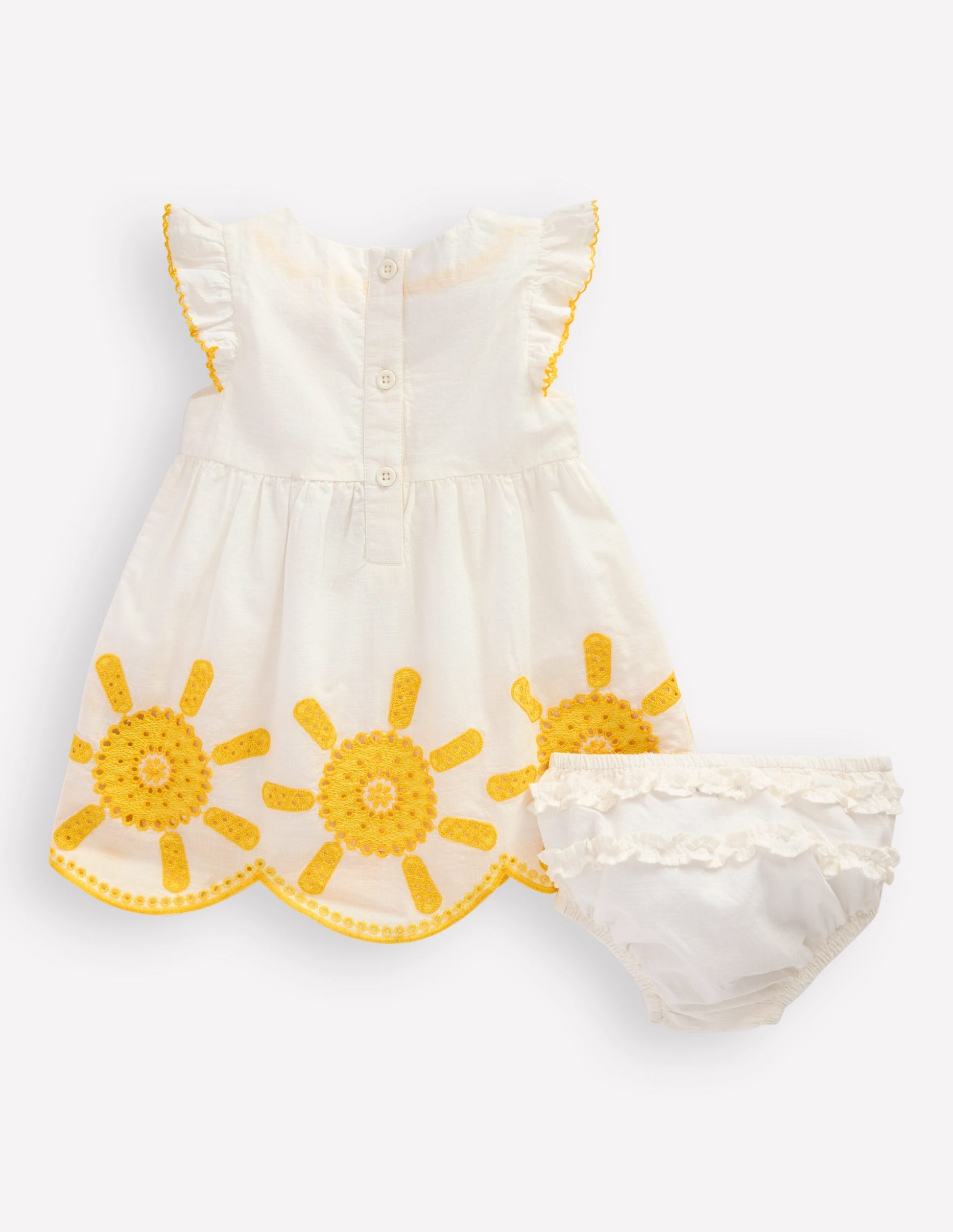 Woven Frill Dress-Ivory-1