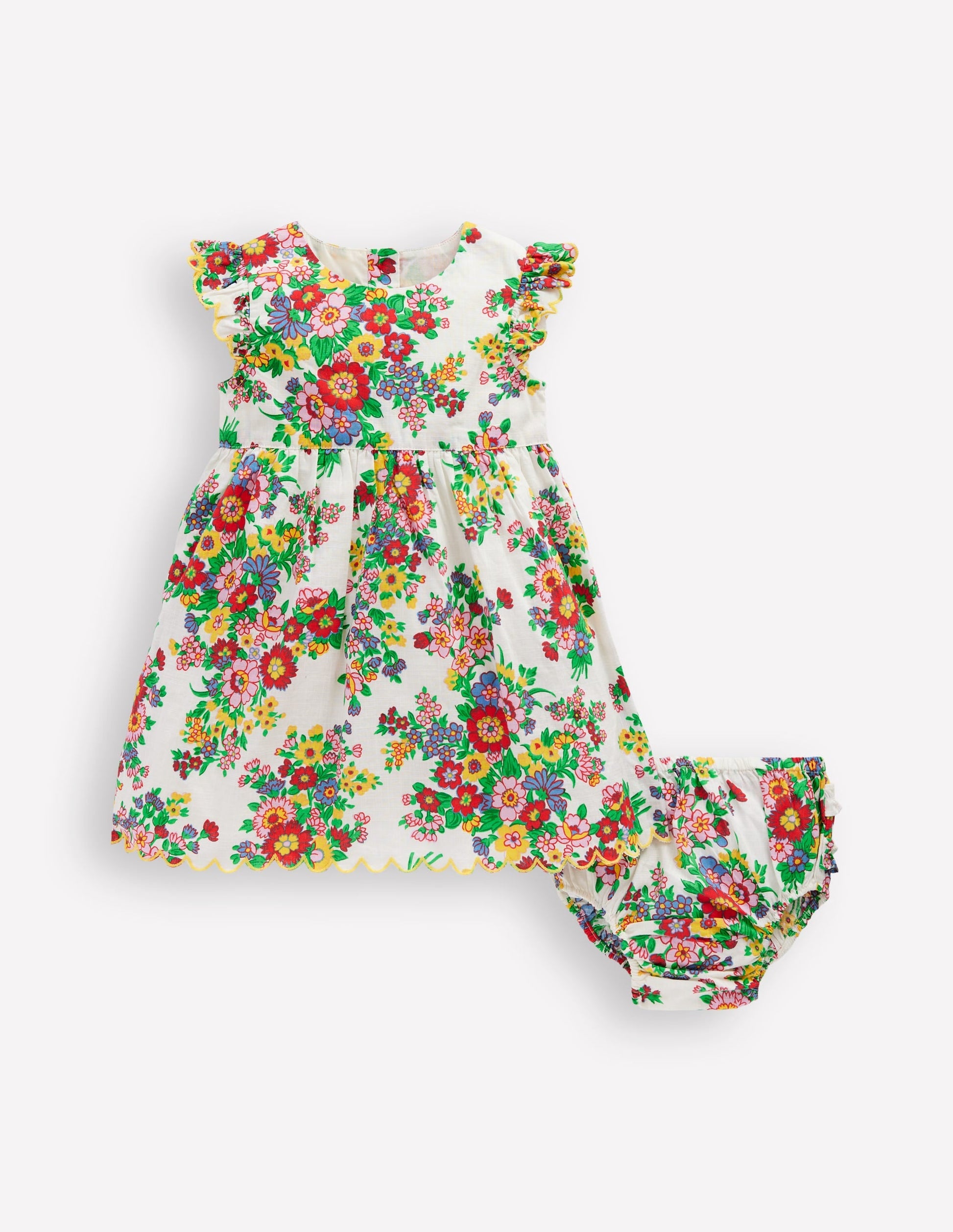 Woven Frill Dress-Multi Floral-1