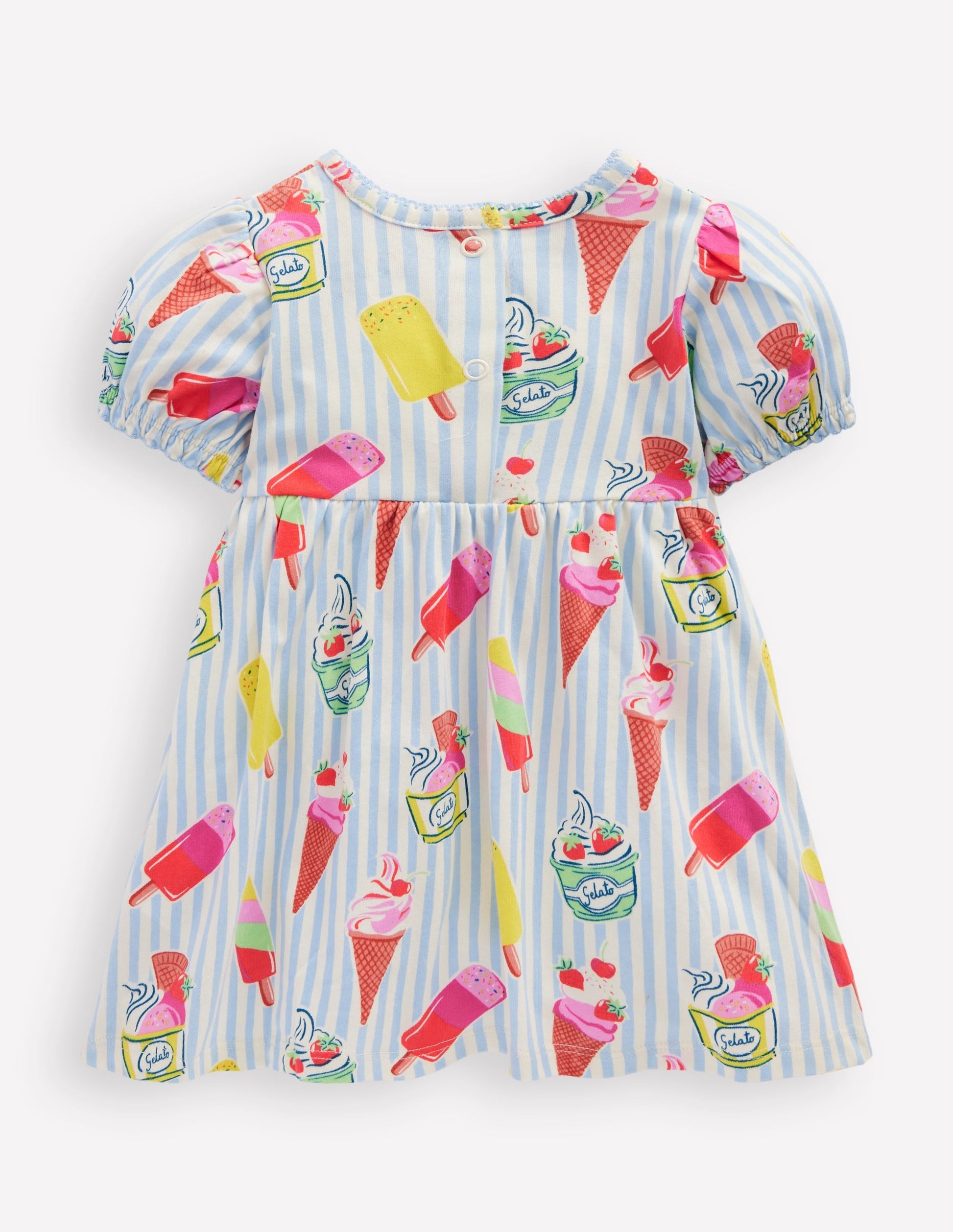 Shirred Jersey Dress-Blue Ice Creams-2