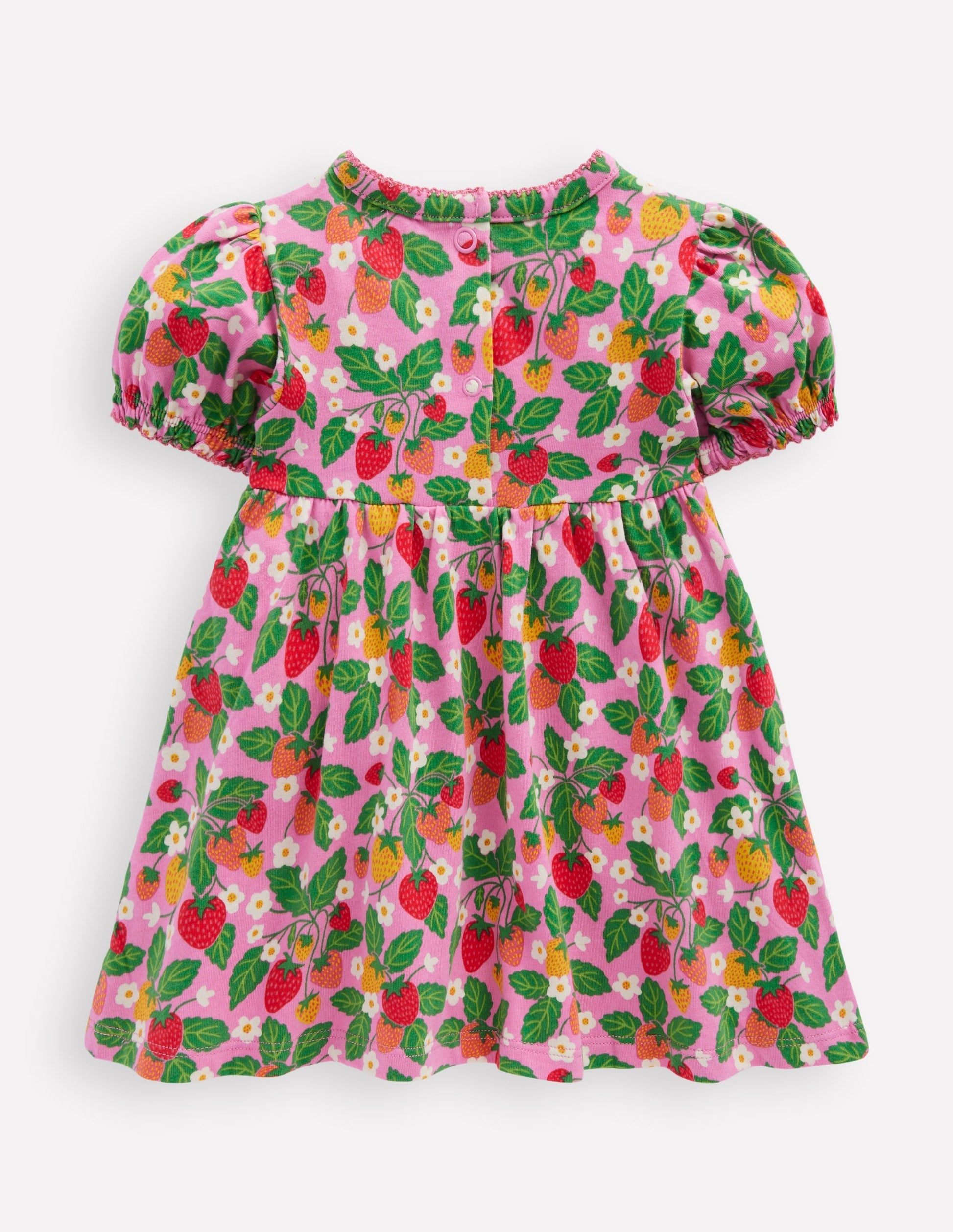 Shirred Jersey Dress-Vintage Mauve Strawberry Patch-2