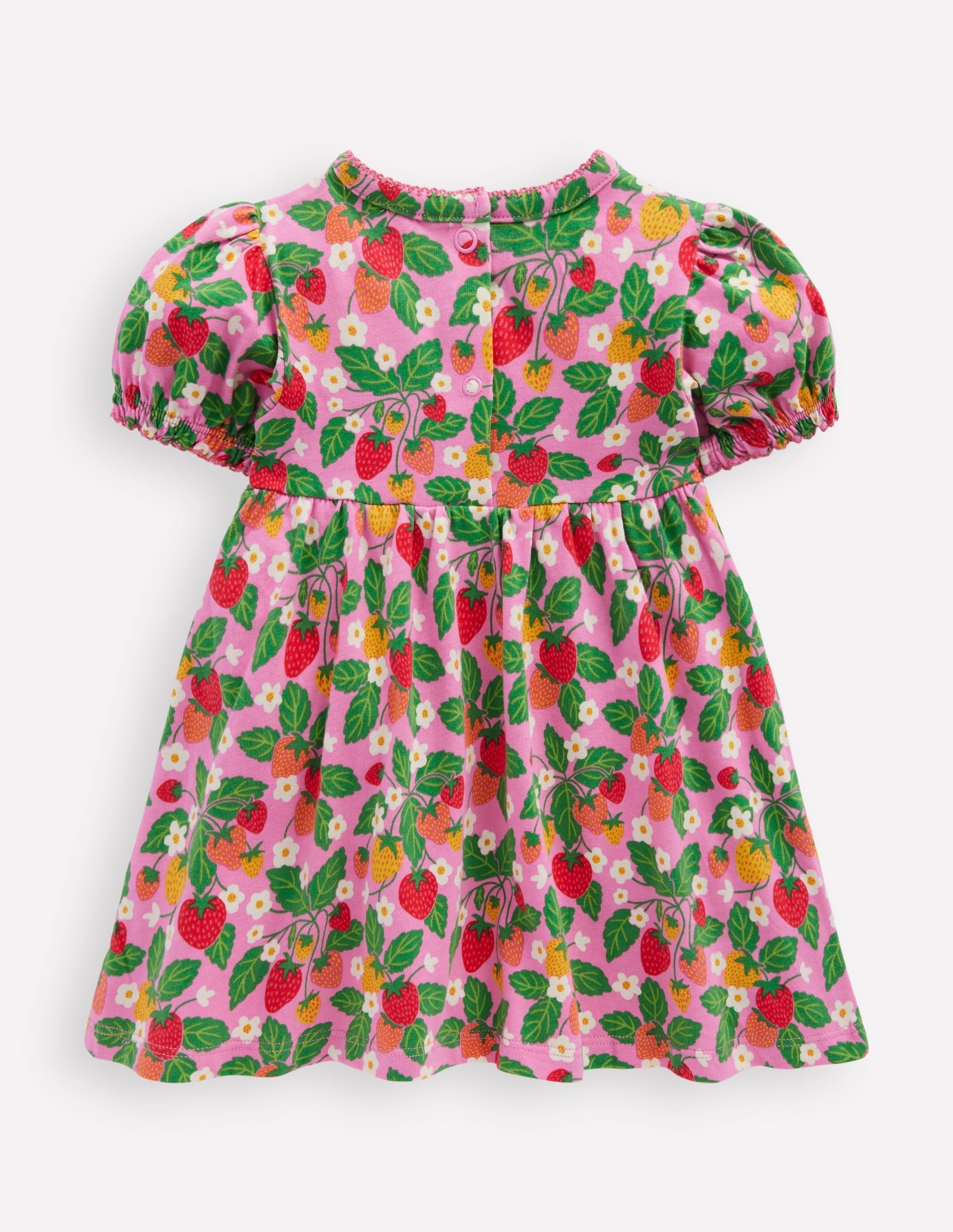 Shirred Jersey Dress-Vintage Mauve Strawberry Patch - Image 2