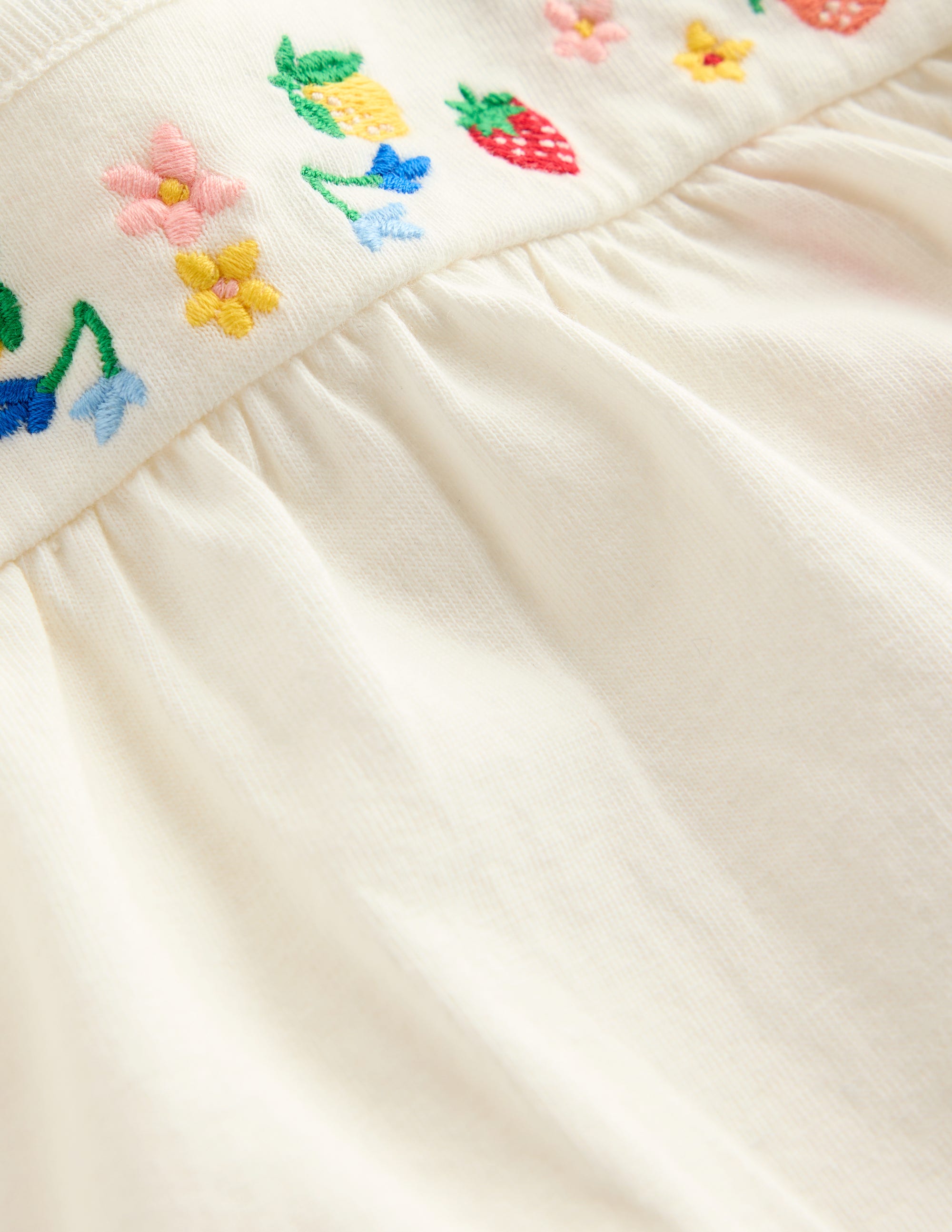 Embroidered Jersey Set-Soft Ivory Fruit - Image 3