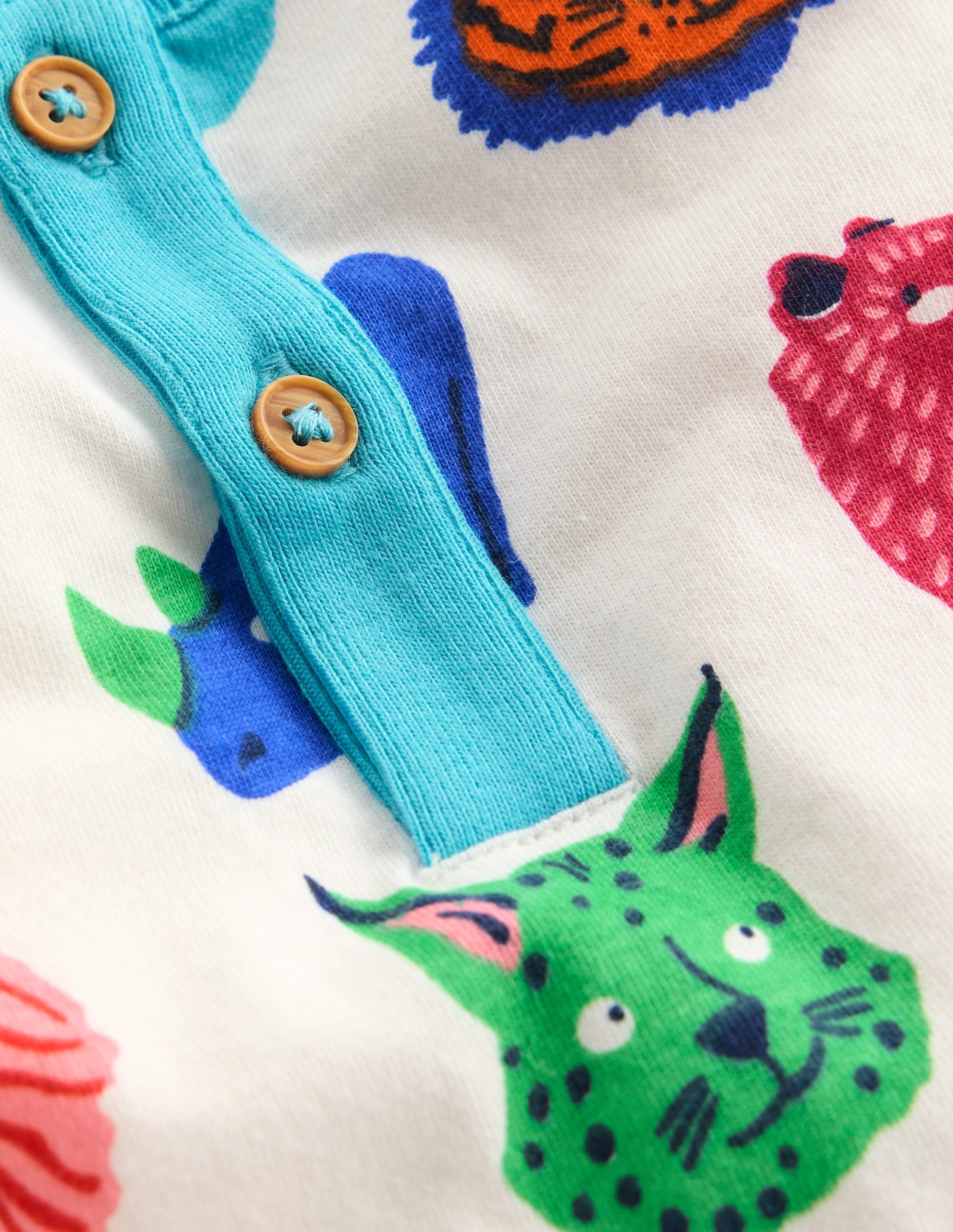 Short Sleeve Printed Play Set-Multi Jungle Faces - Image 3