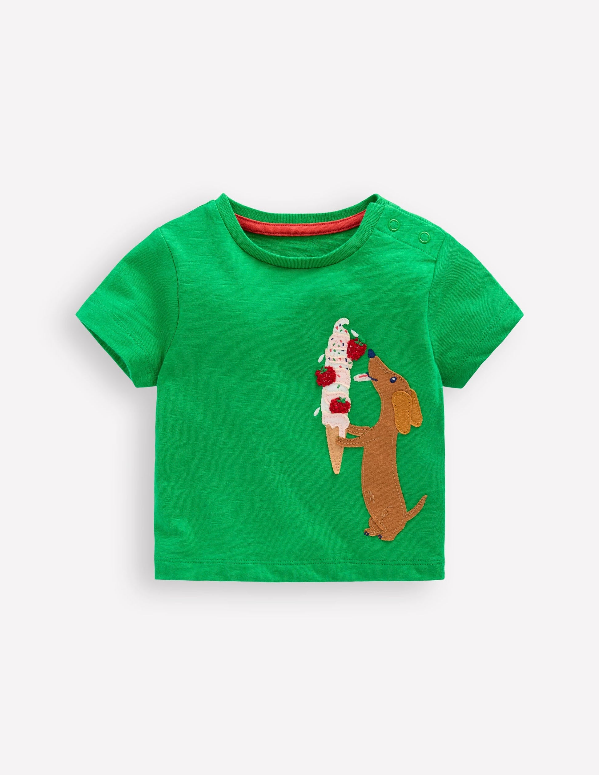 Fun Appliqué T-shirt-Sapling Green-1